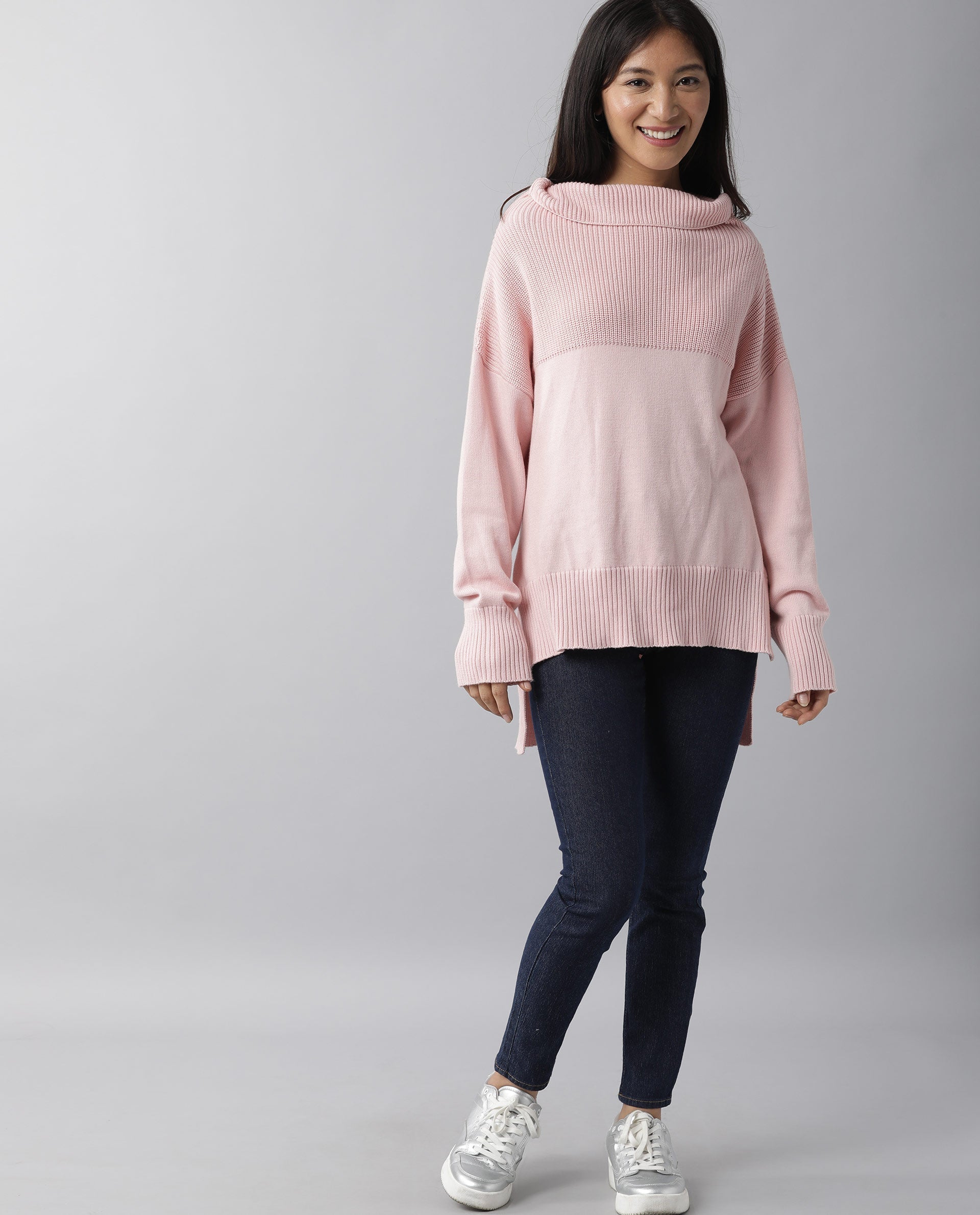 Rareism Women Skyline Pink Top Full Sleeves