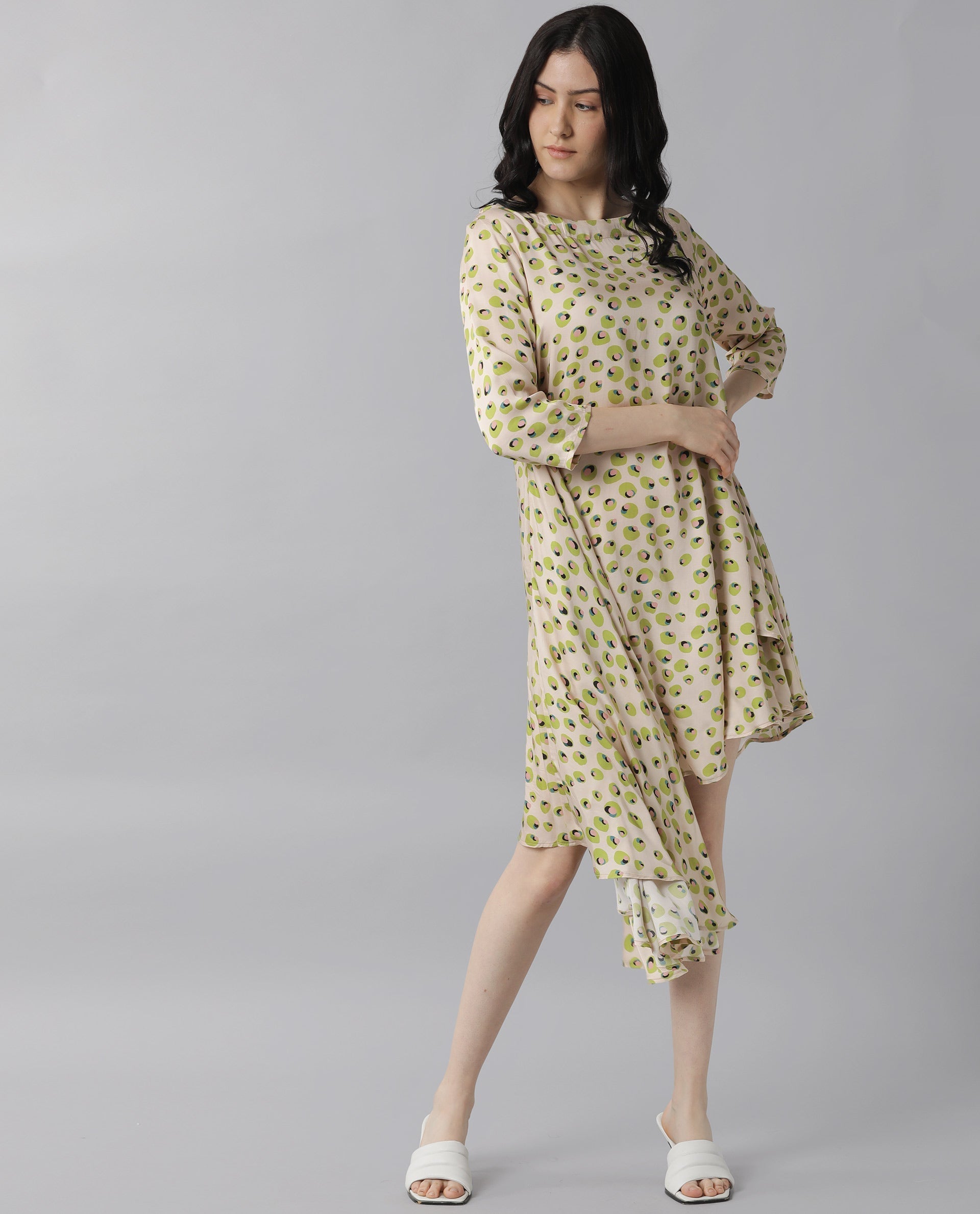 Rareism Women's Slang Beige Dress