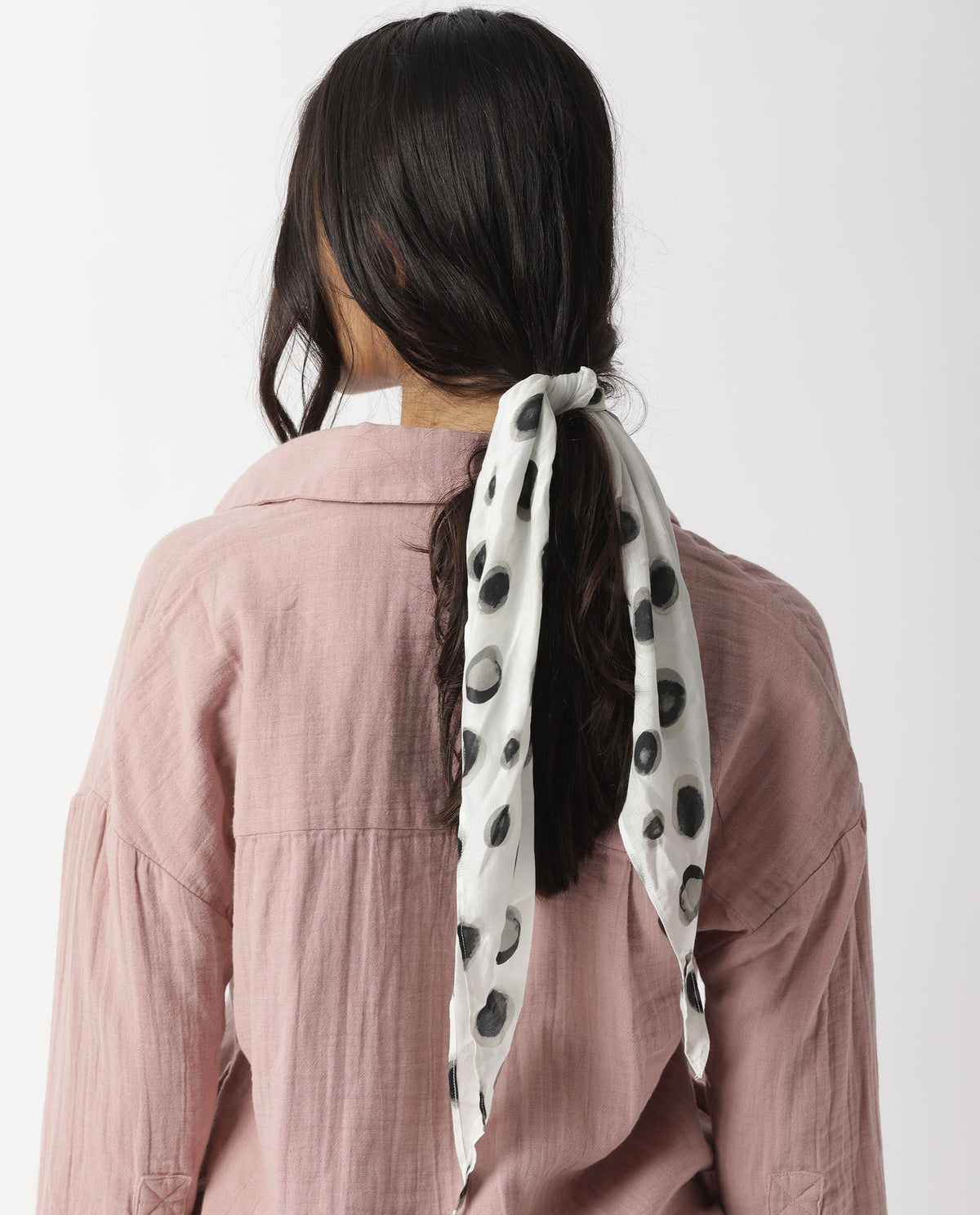 Rareism Women Soak White Scarf Cotton Silk Fabric