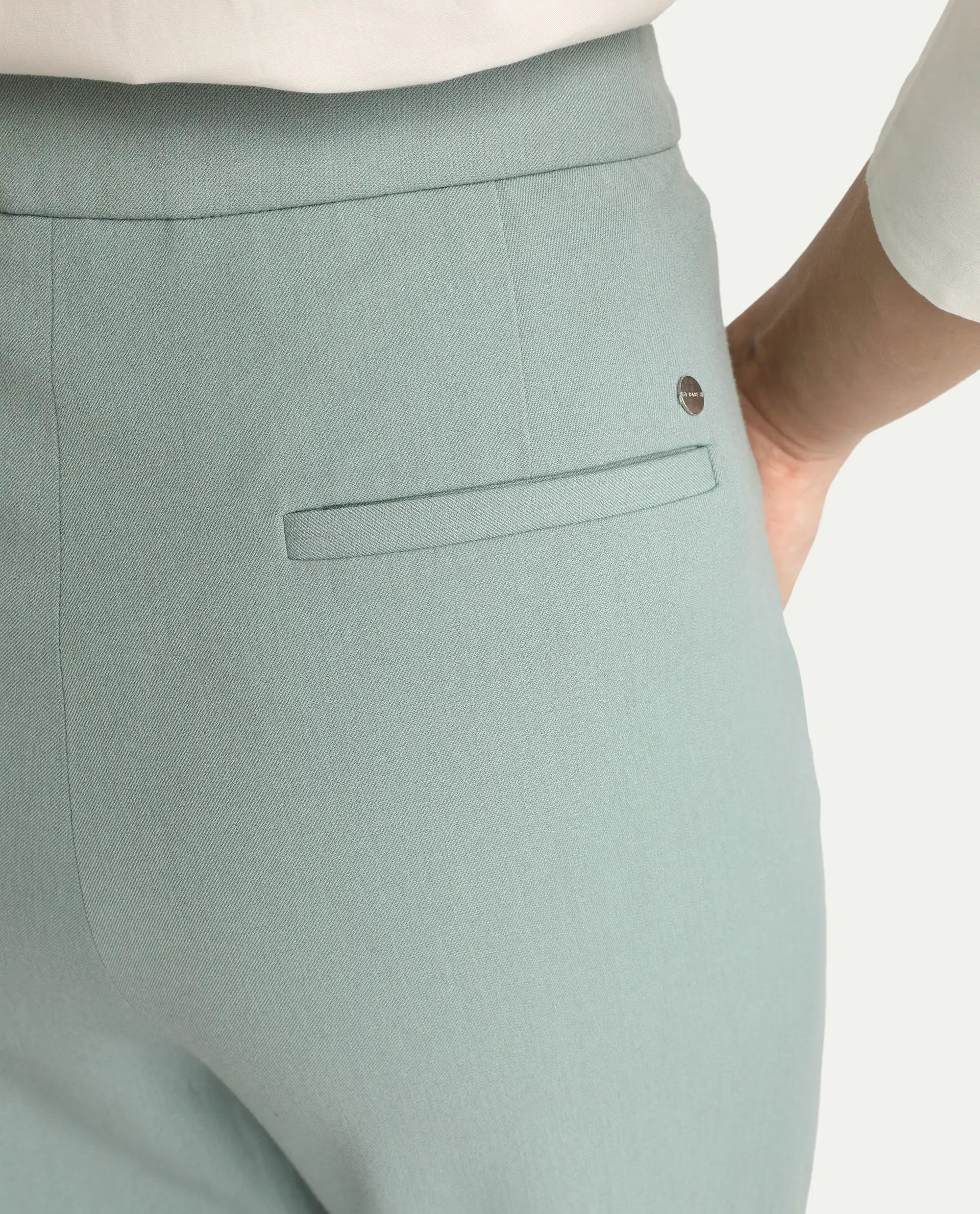 Rareism Women's Srait Aqua Polyester Straight Fit Travel Trouser