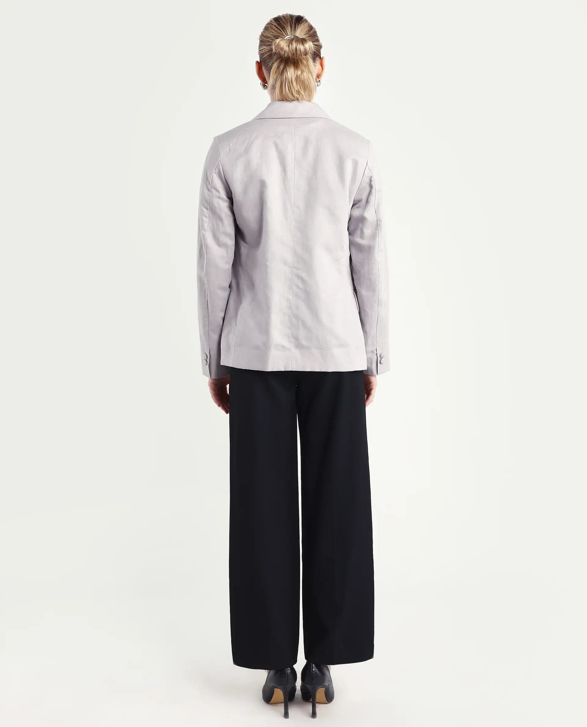 Rareism Women's Srait Black Polyester Blend Straight Fit Travel Trouser