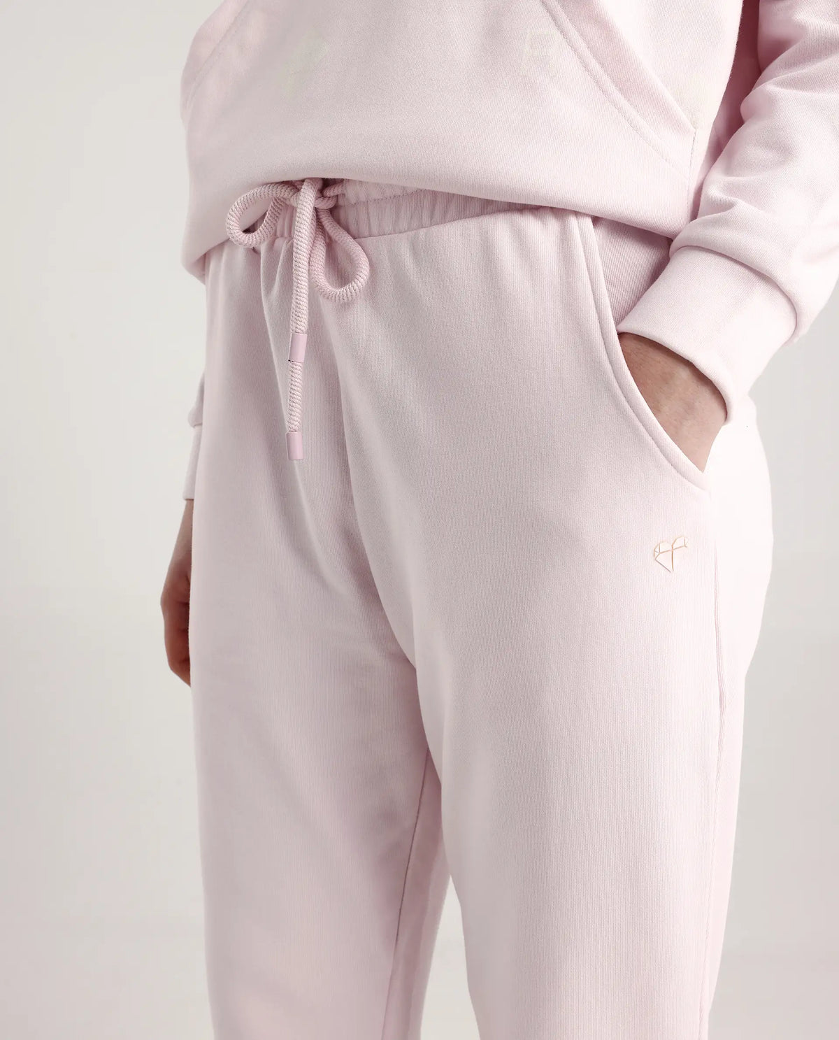 Rareism Women's Terac T Light Pink Polyester Blend Plain Ankle Length Regular Fit Track Pant
