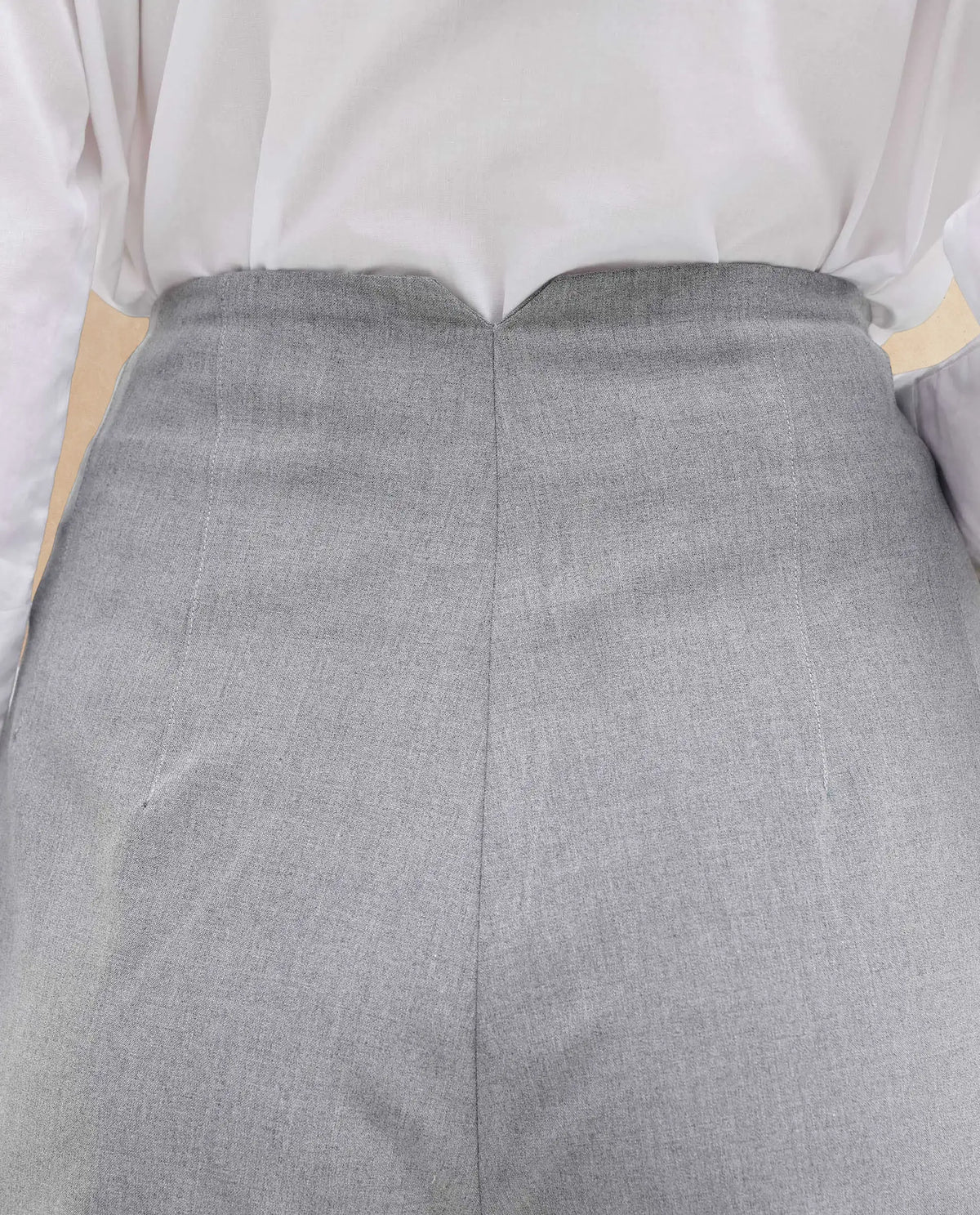 Rareism Women's Thompson Grey Cotton Plain Ankle Length Tapered Trouser