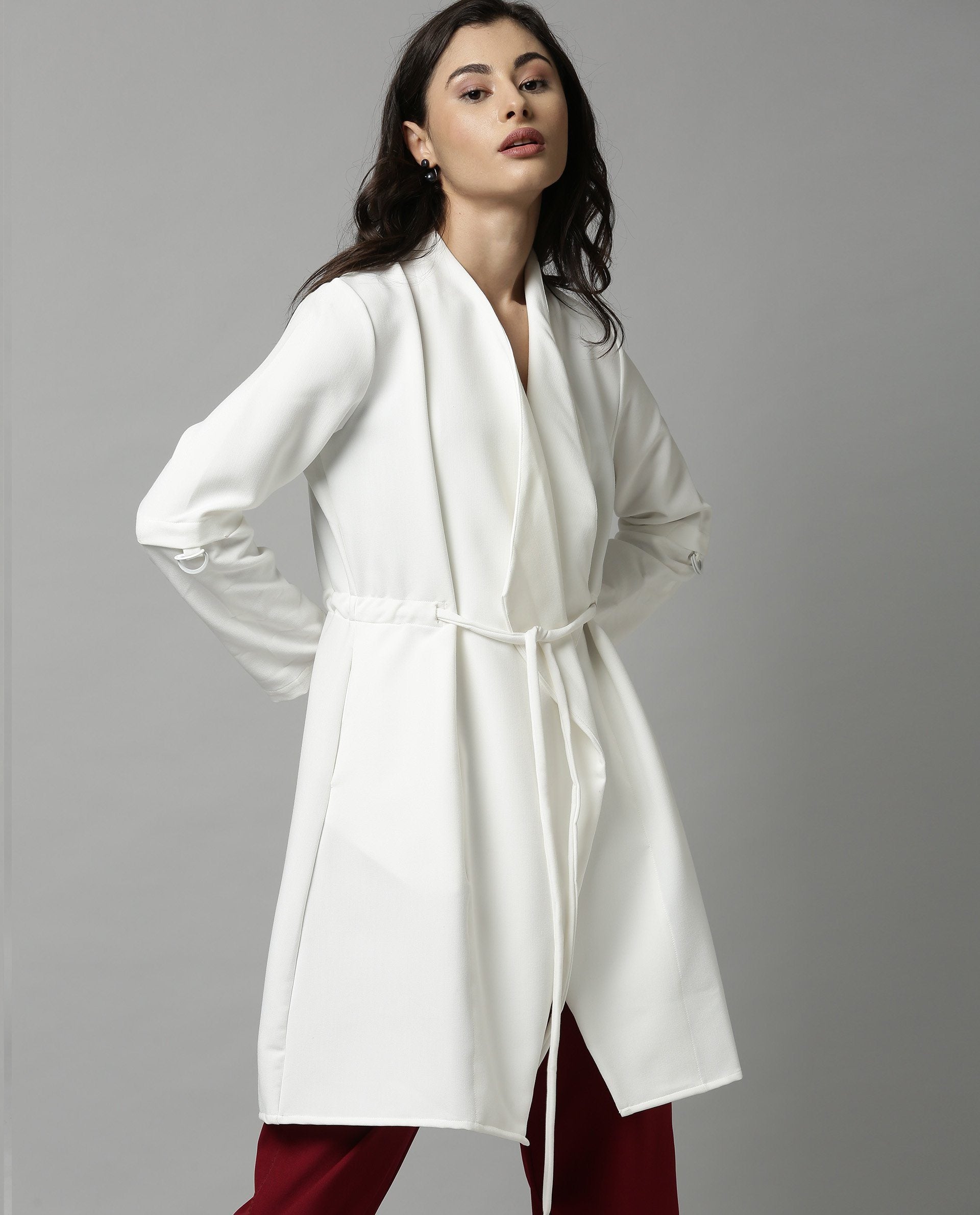Rareism Women Tokyo White Overlayer Full Sleeves Solid