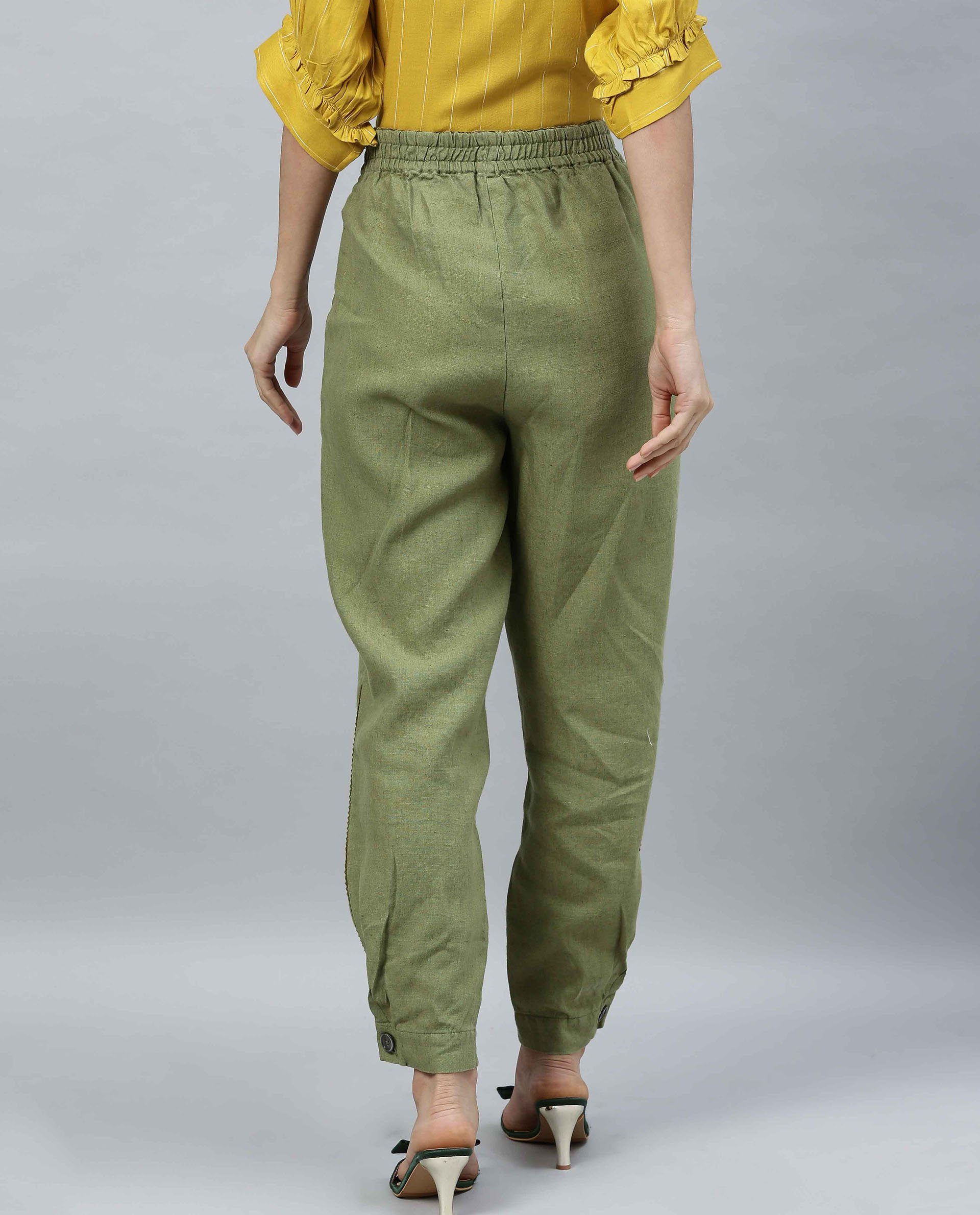 Rareism Women Tune Green Trousers