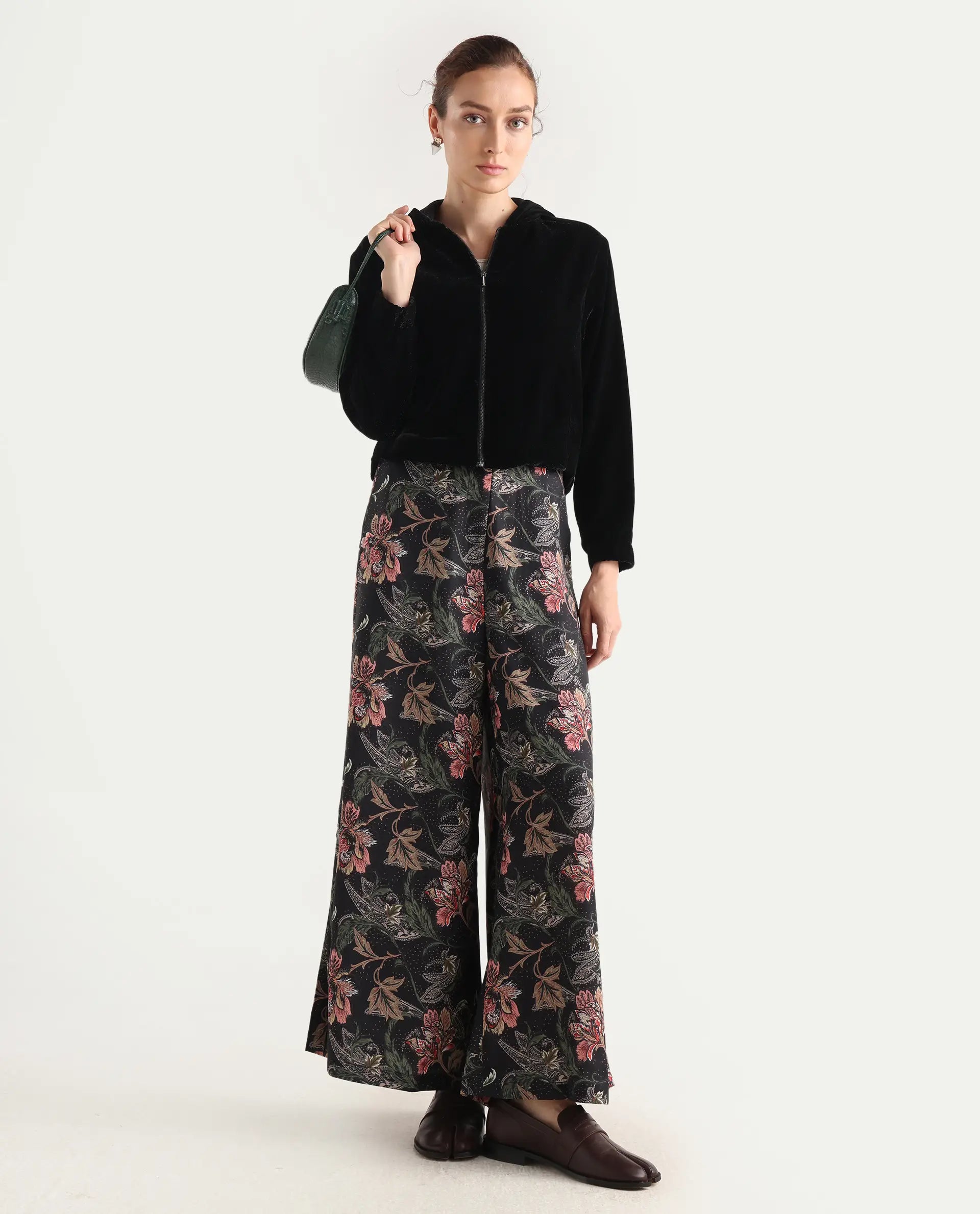 Rareism Women's Velbom-T Black Polyester Spread Collar Regular Fit Jacket