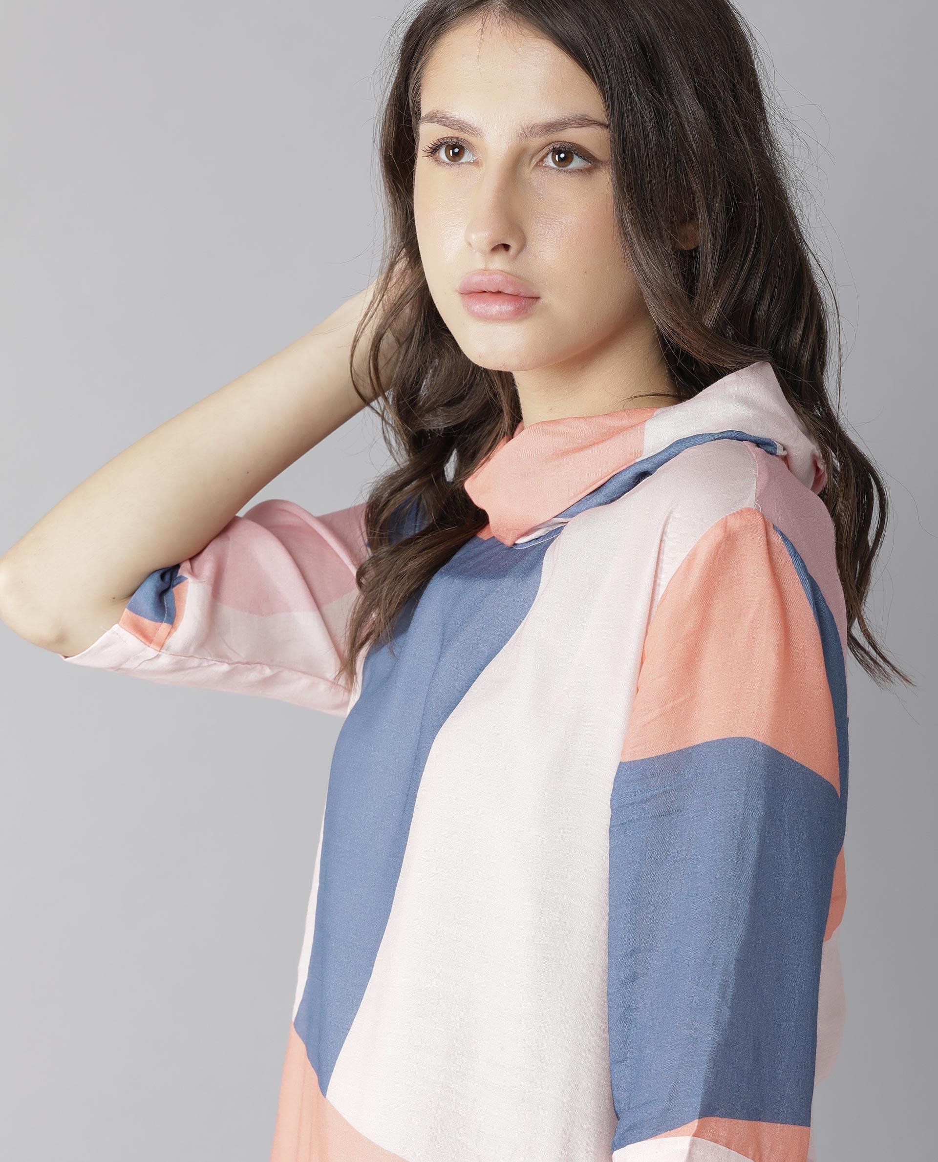Rareism Women Venus Peach Dress Short Sleeves Printed