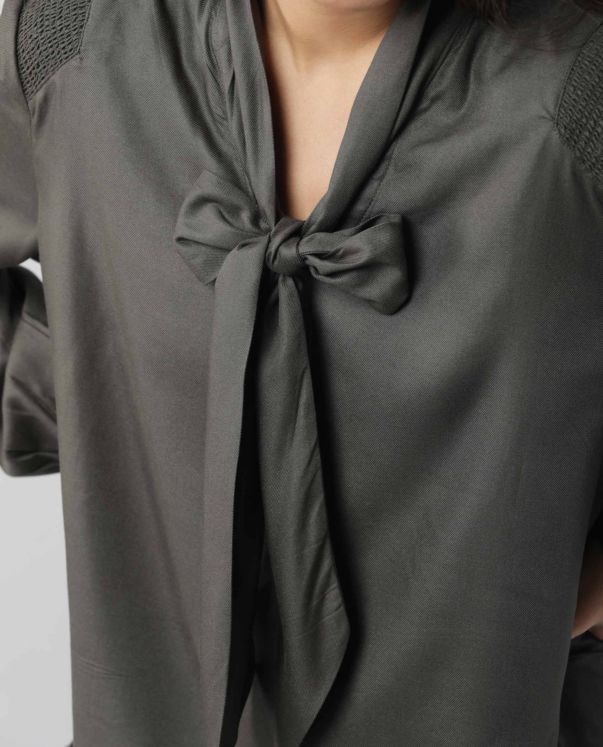 Rareism Women Wint Olive Top Full Sleeves Solid