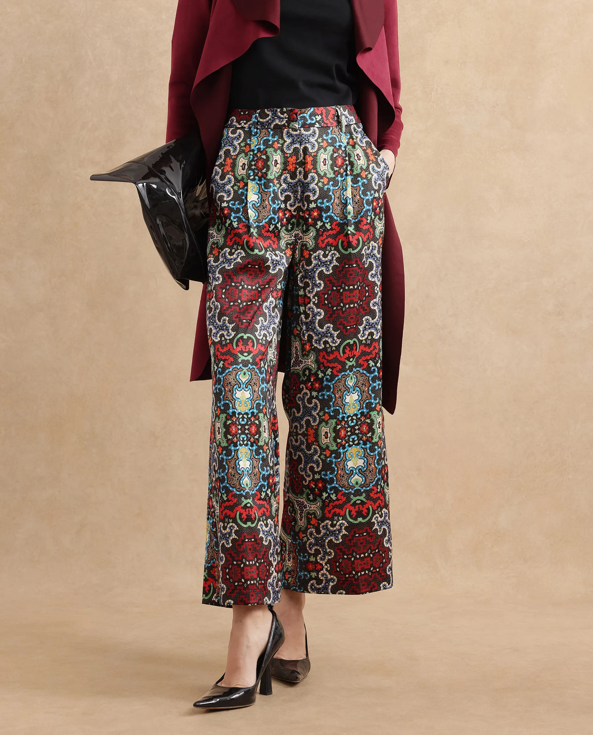 Rareism Women Xiu Dark Multi Na Trouser