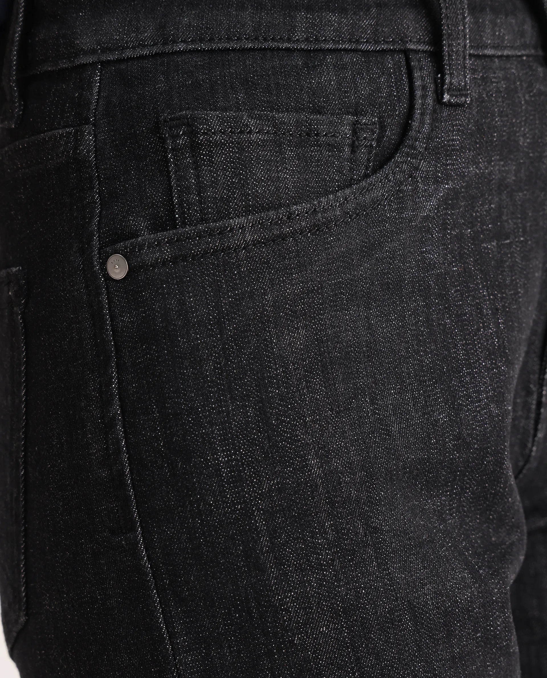 Rareism Women's Zaisho Black Cotton Blend Plain Ankle Length Sleek Skinny Fit Jeans