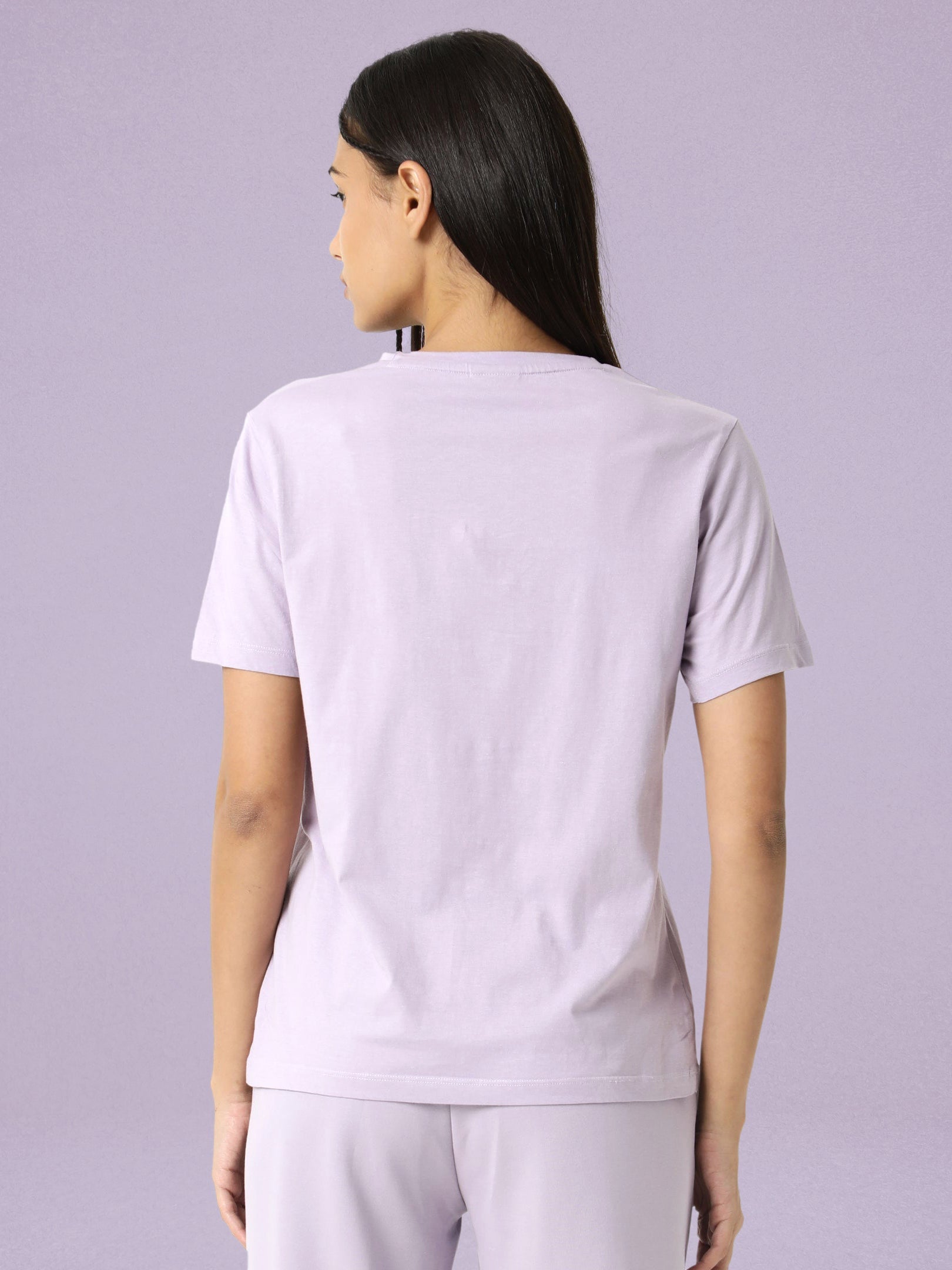 Rareism Women Alcas Light Pink Cotton Blend Fabric Regular Fit Half Sleeves Solid Round Neck T-Shirt