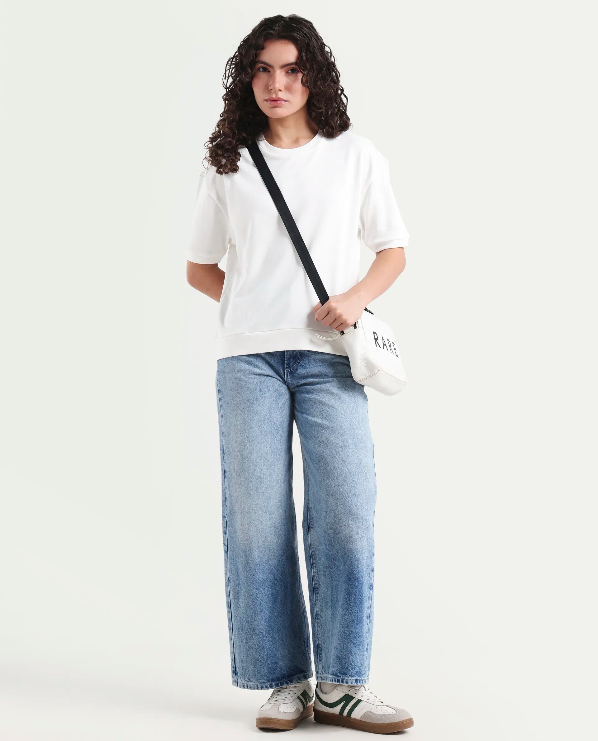 Rareism Women's Coco Off White Viscose Blend Full Sleeve Relaxed Fit Floral Print Top