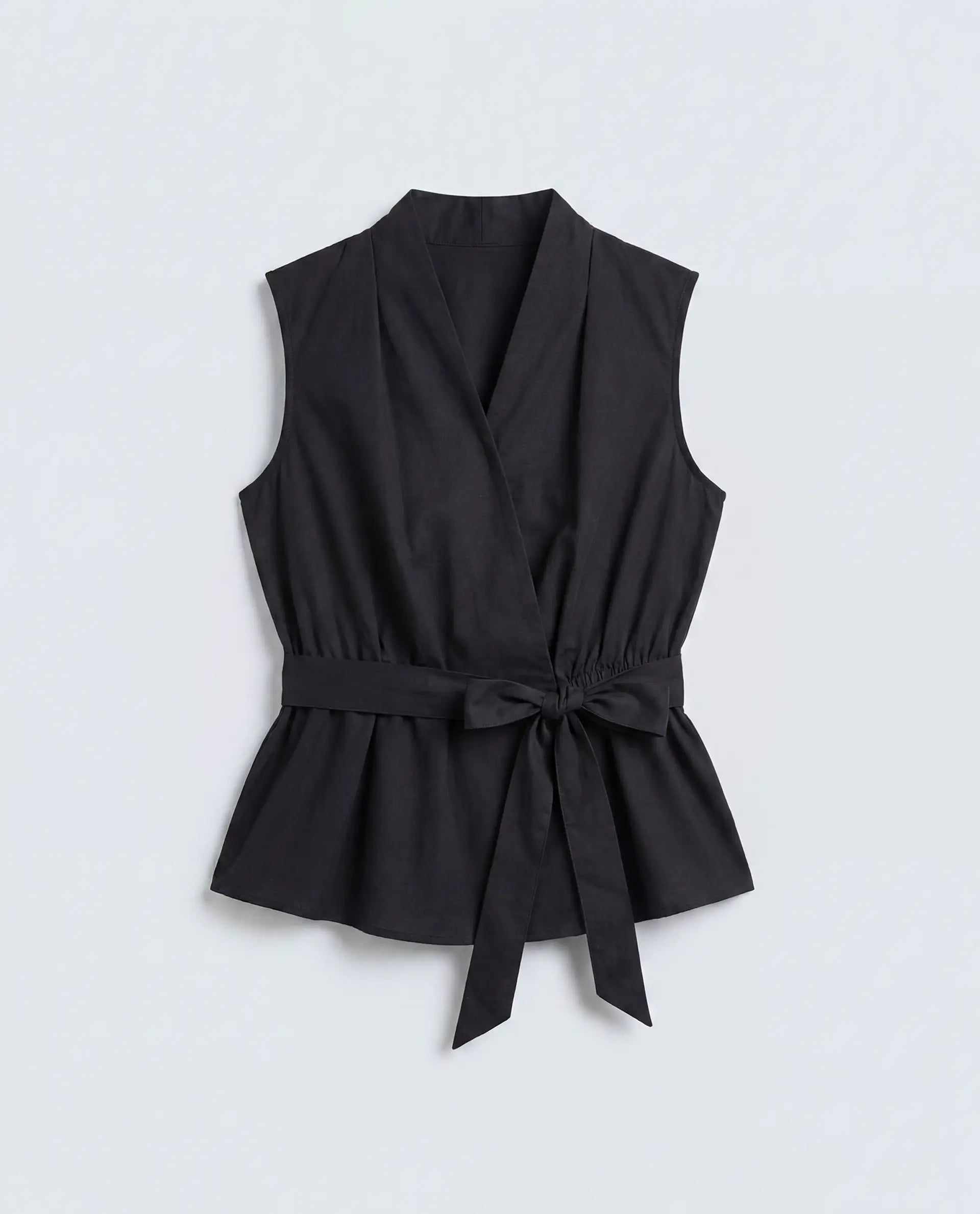 Rareism Women's Cyra Black Viscose Blend Sleeveless Regular Fit Plain Top