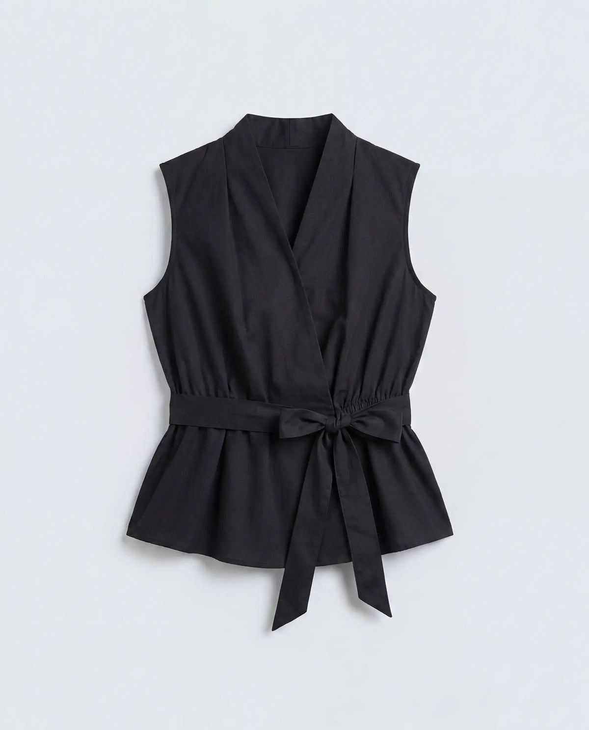 Rareism Women's Cyra Black Cotton Blend Sleeveless Regular Fit Plain Top