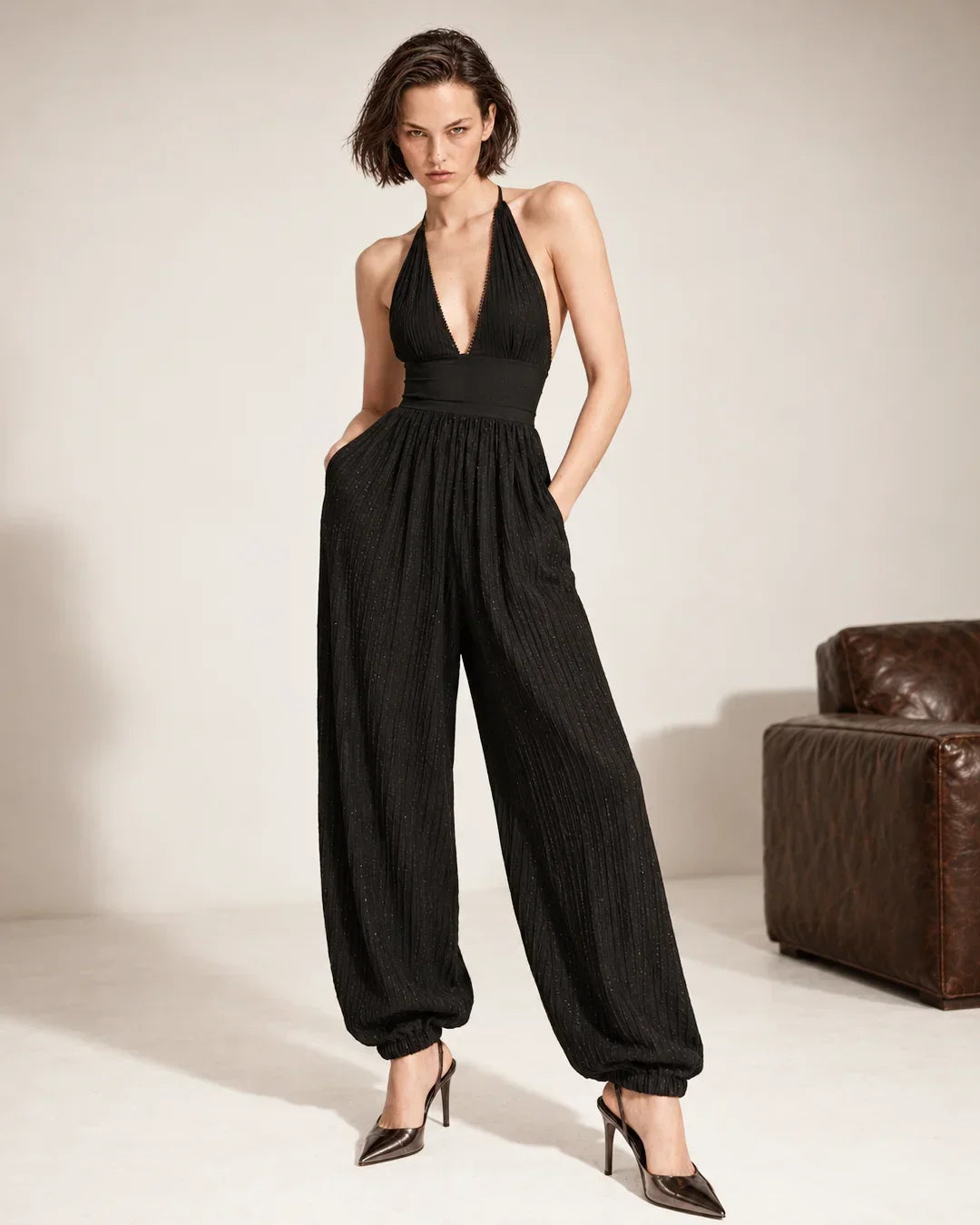 Rareism Womens Onfrad Black Viscose Blend Jogger Plain Trouser