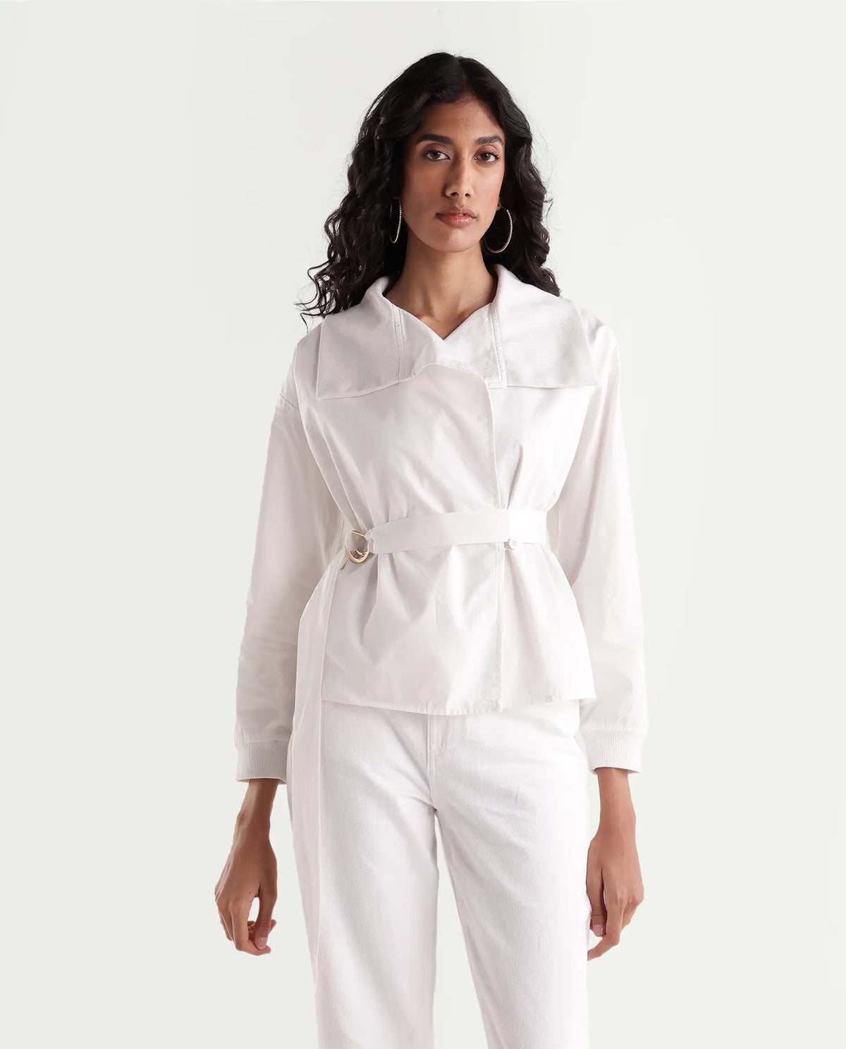 Rareism Womens Tokataw26 Off White Cotton Over Lap Wrap Jacket