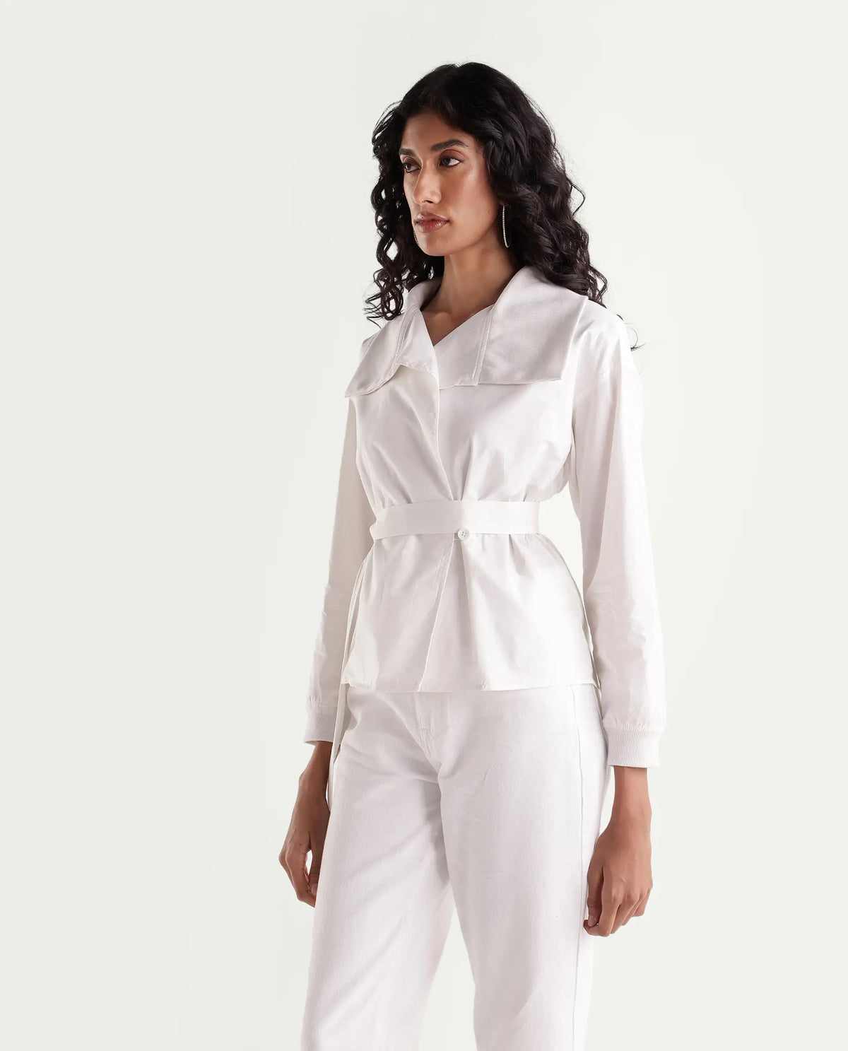 Rareism Womens Tokataw26 Off White Cotton Over Lap Wrap Jacket