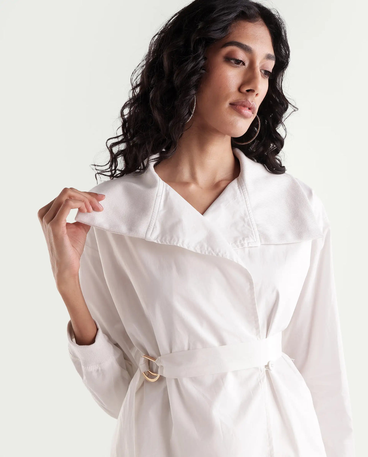 Rareism Womens Tokataw26 Off White Cotton Over Lap Wrap Jacket