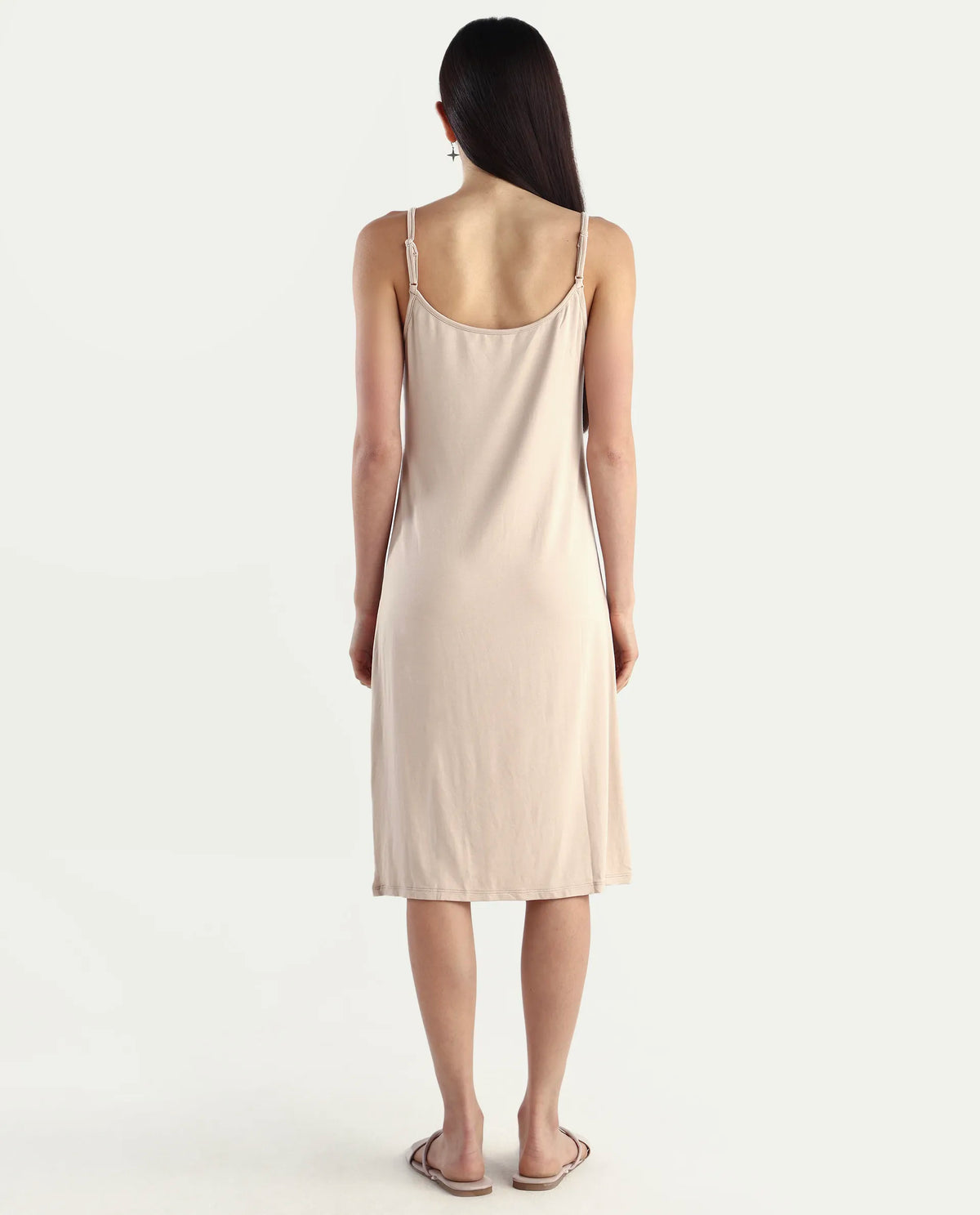 Rareism Women's Slippy Beige Shoulder Strap Plain Shoulder Strap Mini Straight Fit Inner Wear