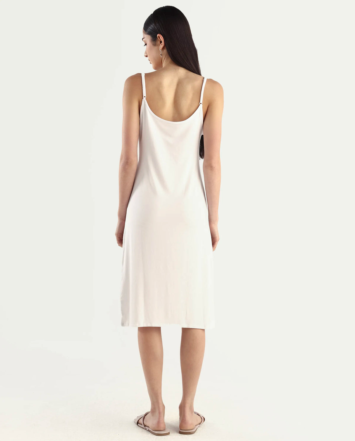Rareism Women's Slippy White Shoulder Strap Plain Shoulder Strap Mini Straight Fit Inner Wear