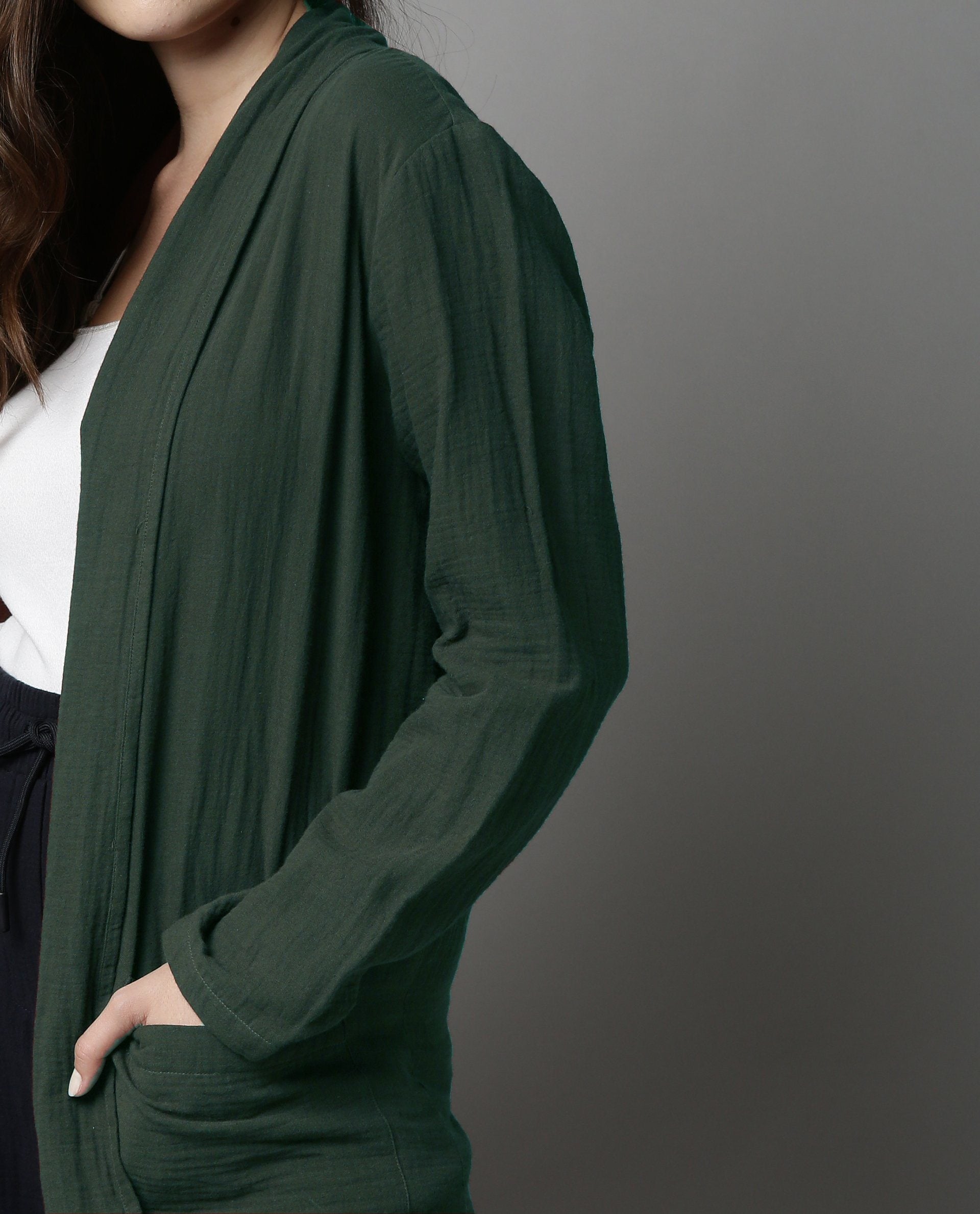 Rareism Women Slop Green Overlayer Solid