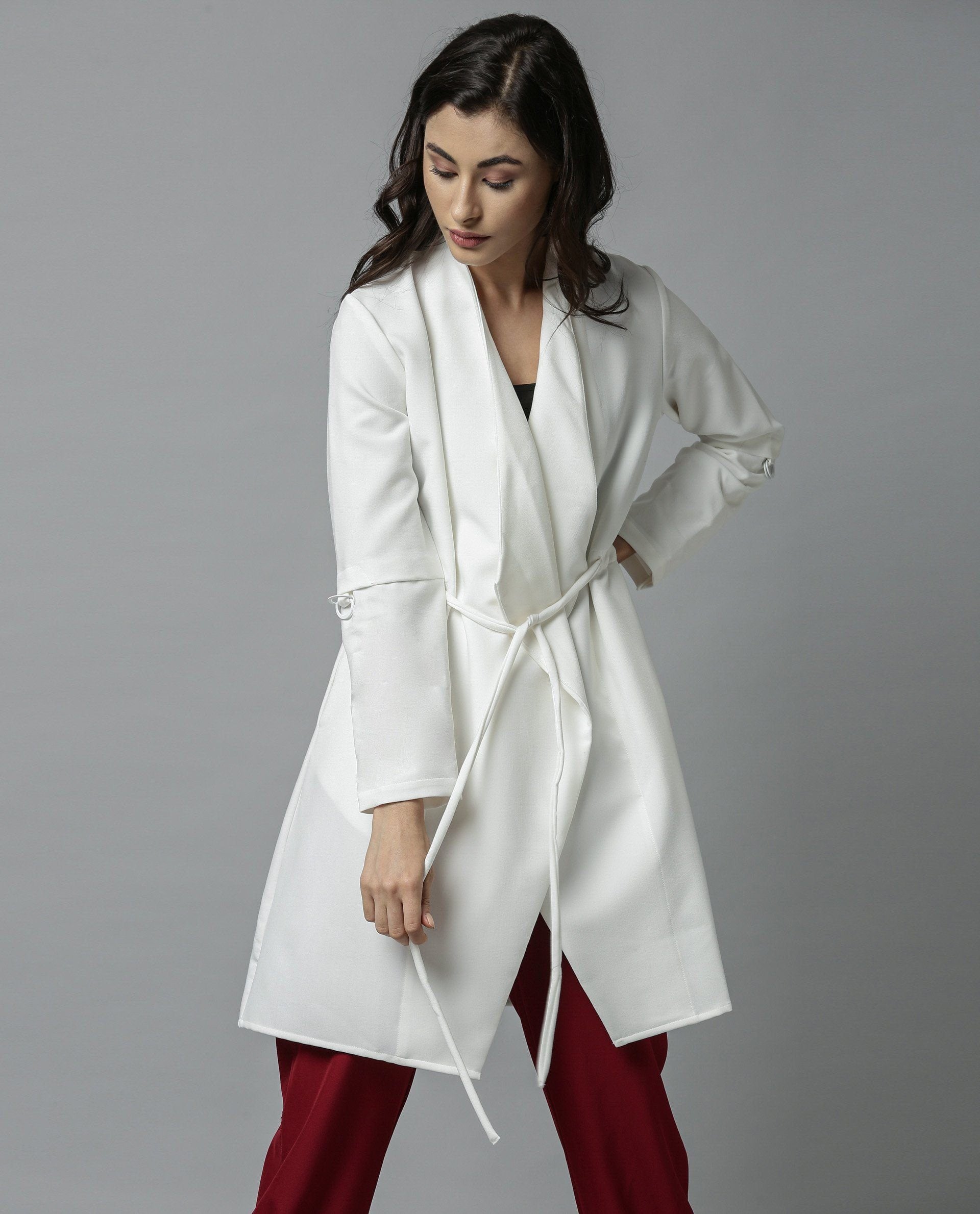 Rareism Women Tokyo White Overlayer Full Sleeves Solid