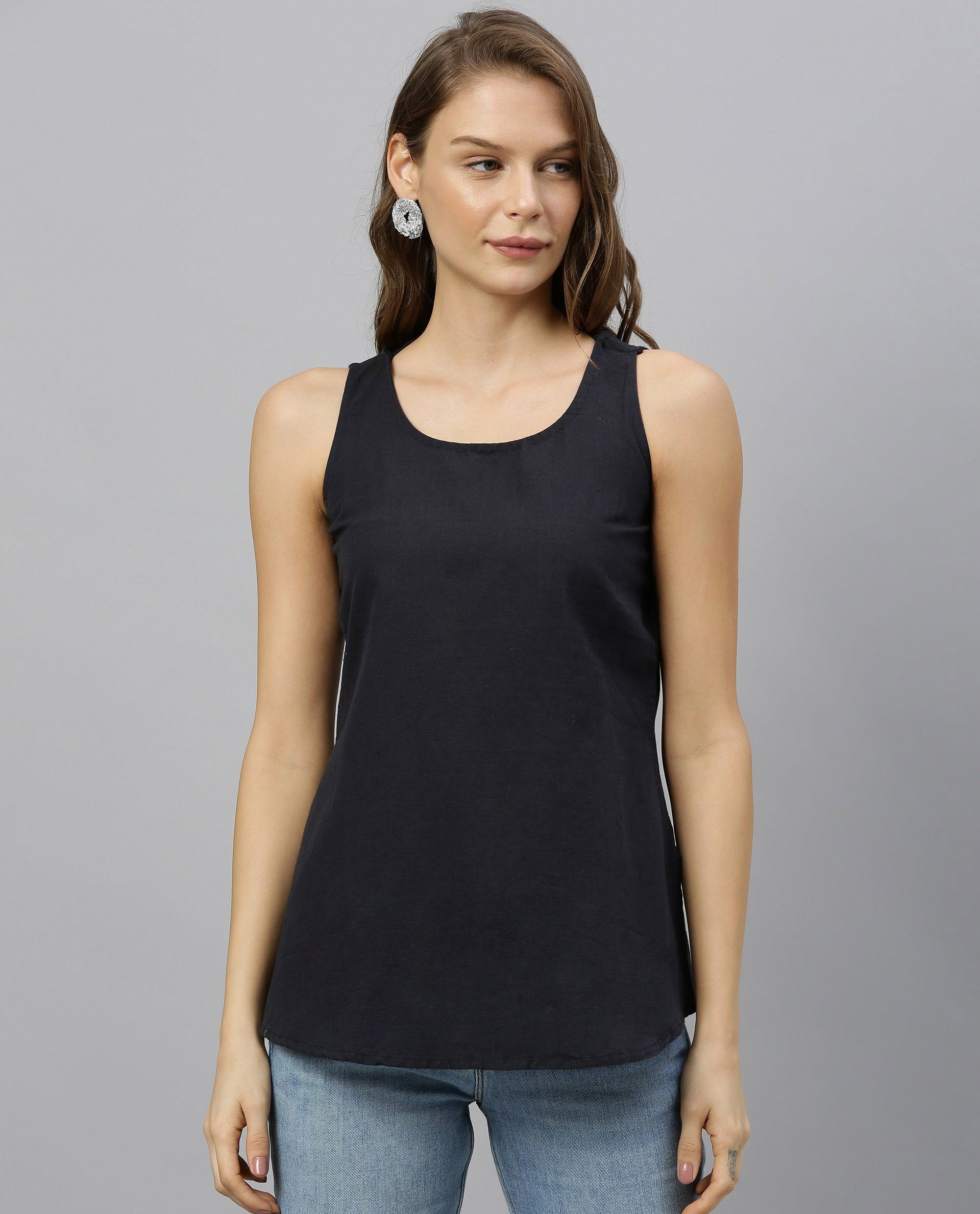 Rareism Women Unite - L Navy Top