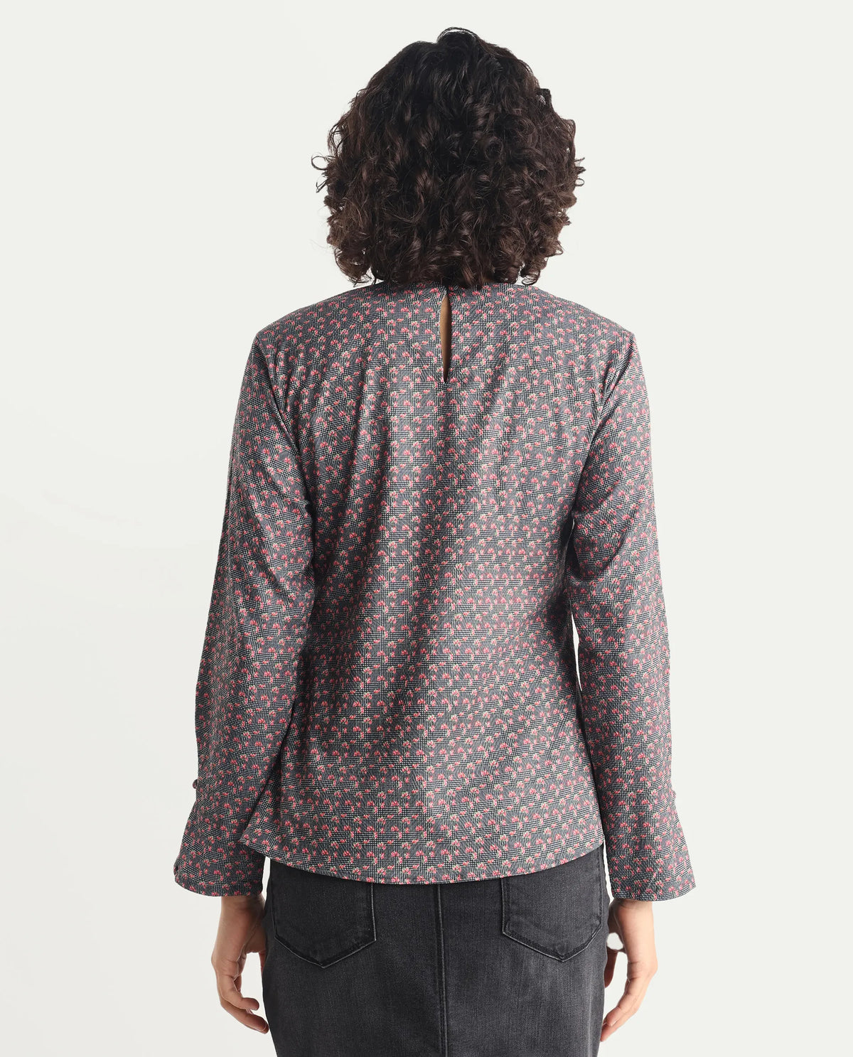 Rareism Women's Whabi Multi Cotton Blend V-Neck Floral Print Regular Fit Top