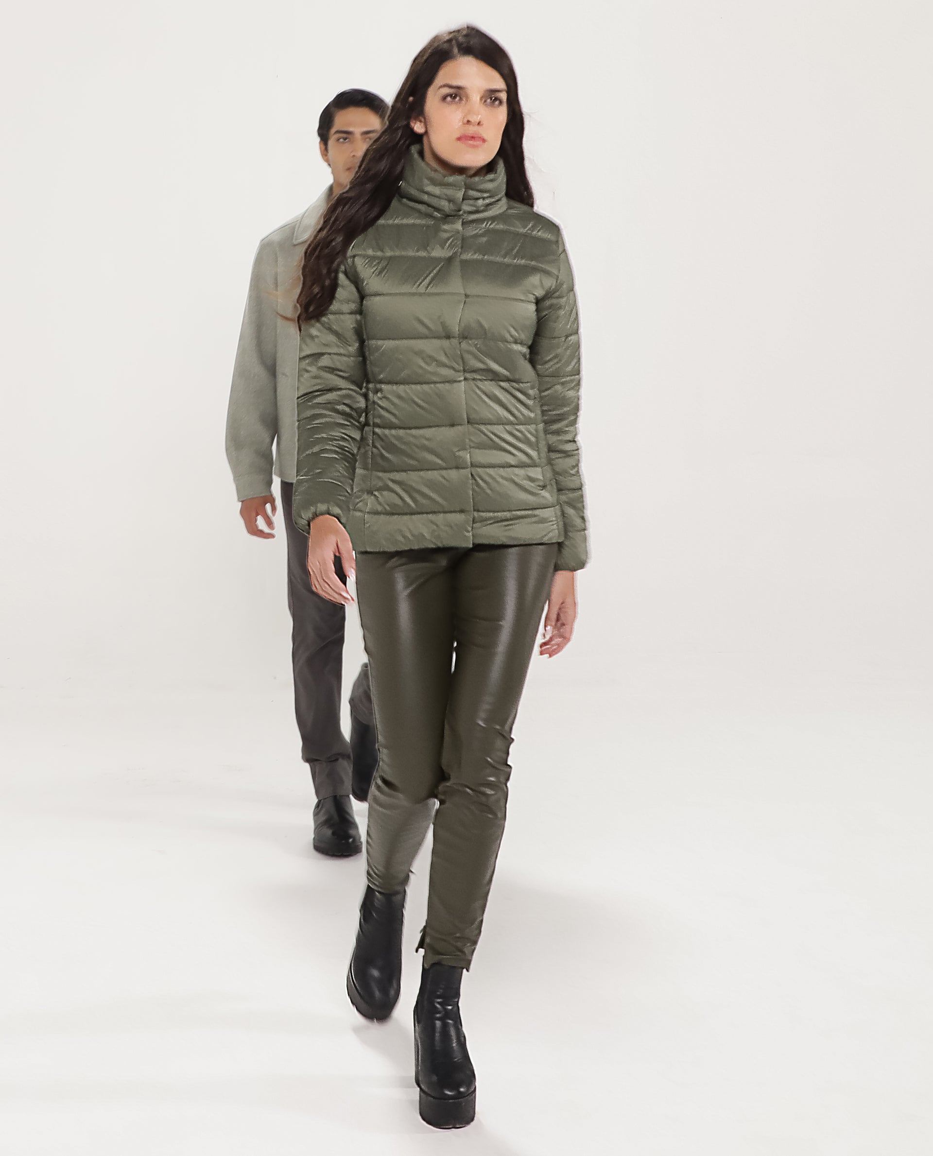 Rareism Women Mung Olive Jacket Full Sleeves Solid