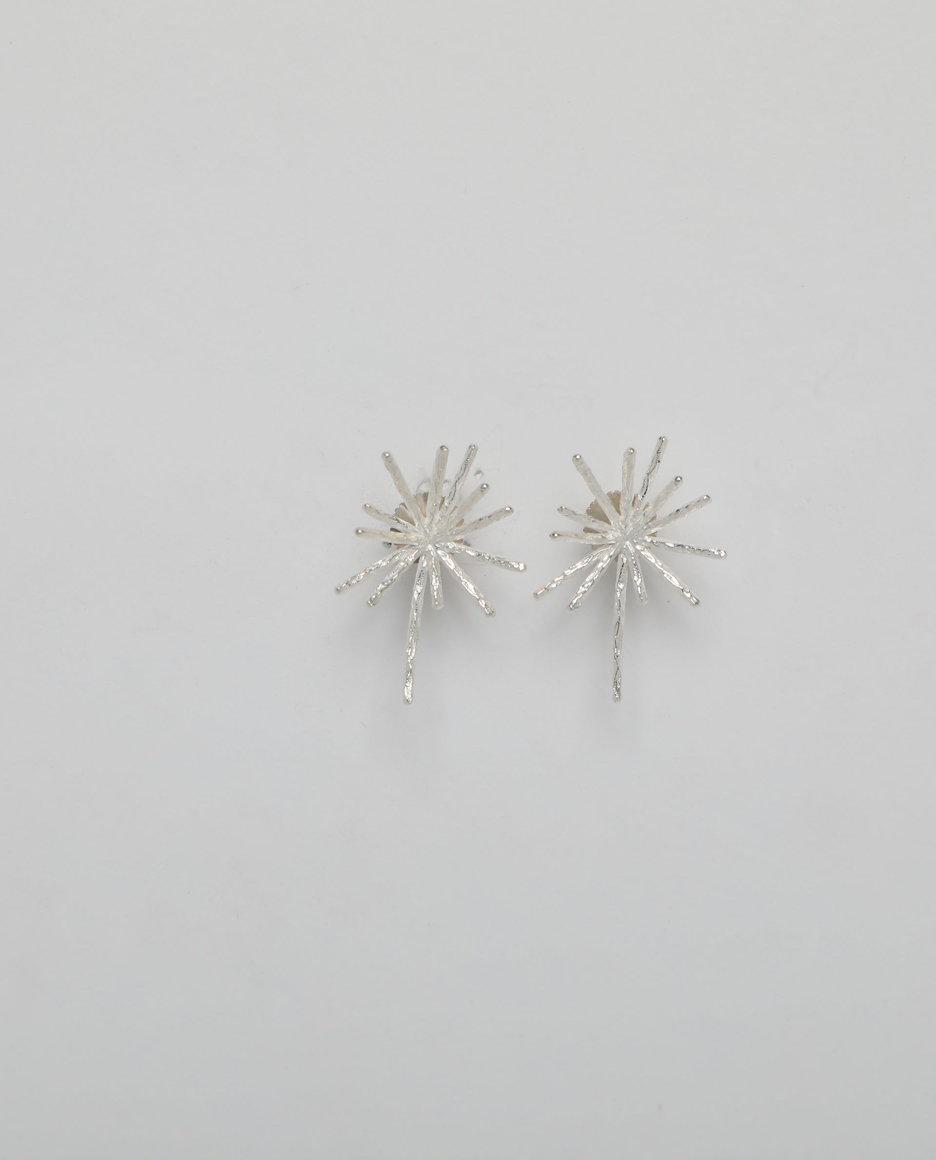 Rareism Women Spark White Silver Earring