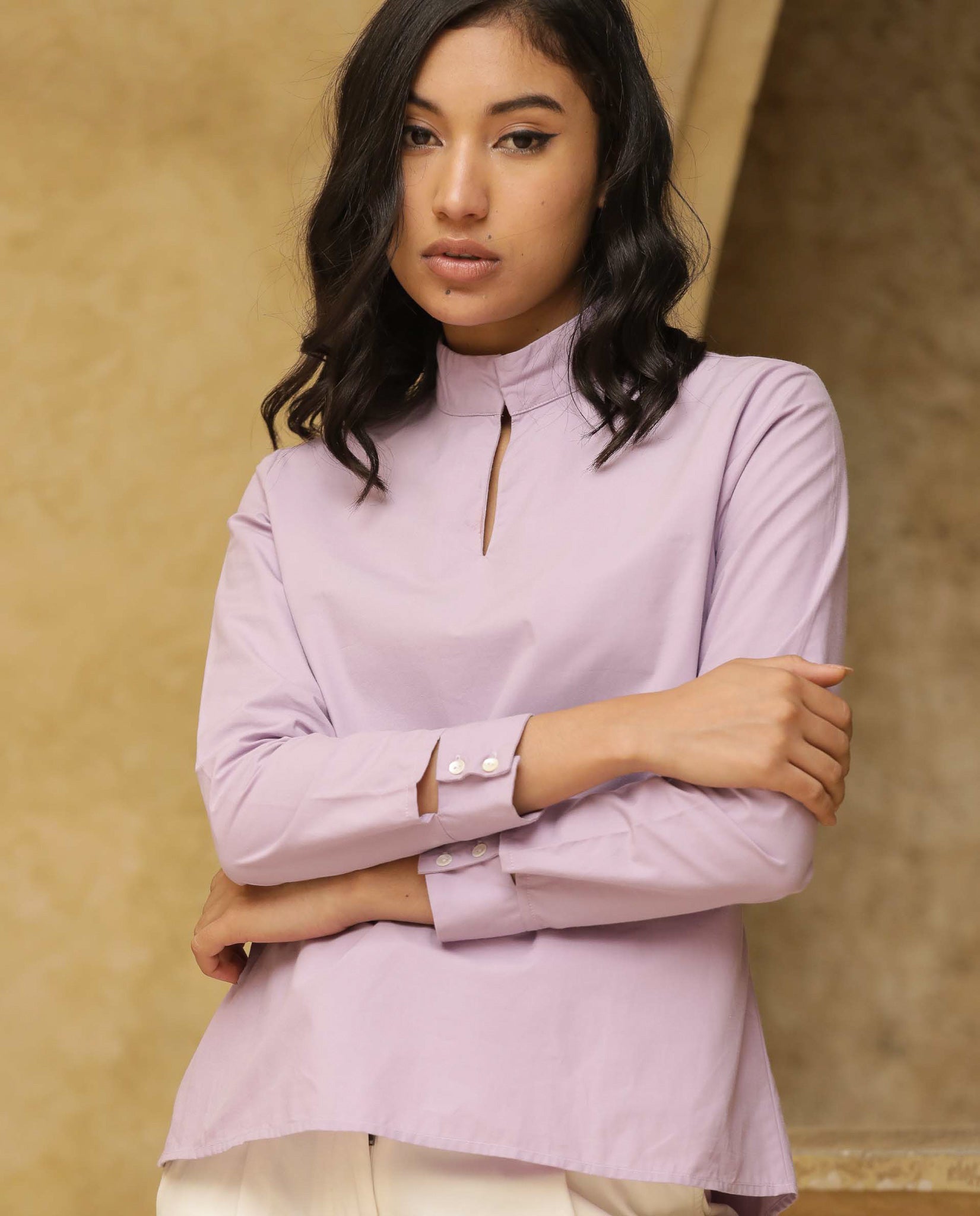 Rareism Women Ship Purple Top Full Sleeves Solid