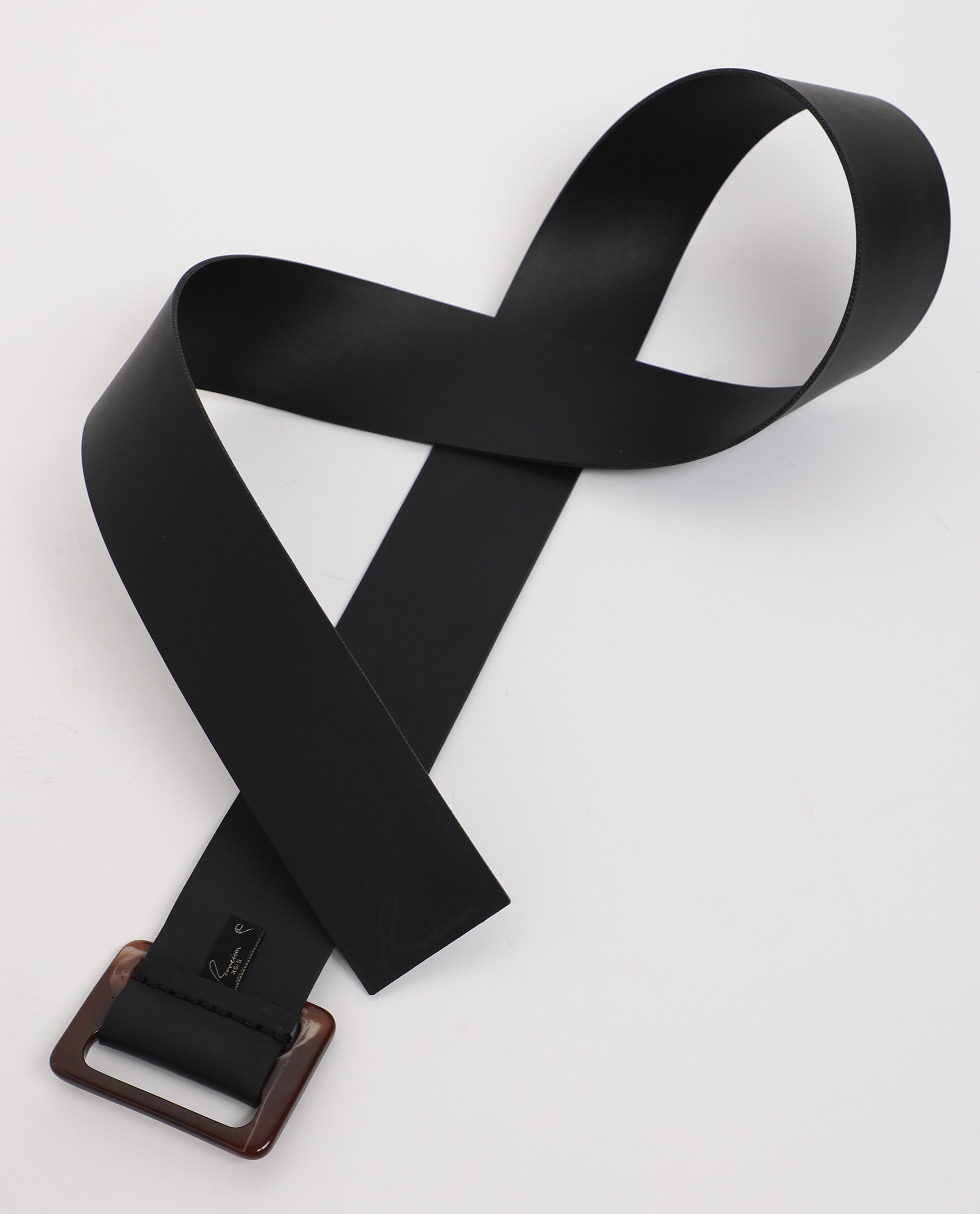 Rareism Women France Black Solid Leather Belt