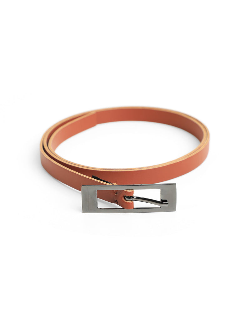 Rareism Women Captcha Light Tan Solid Leather Belt