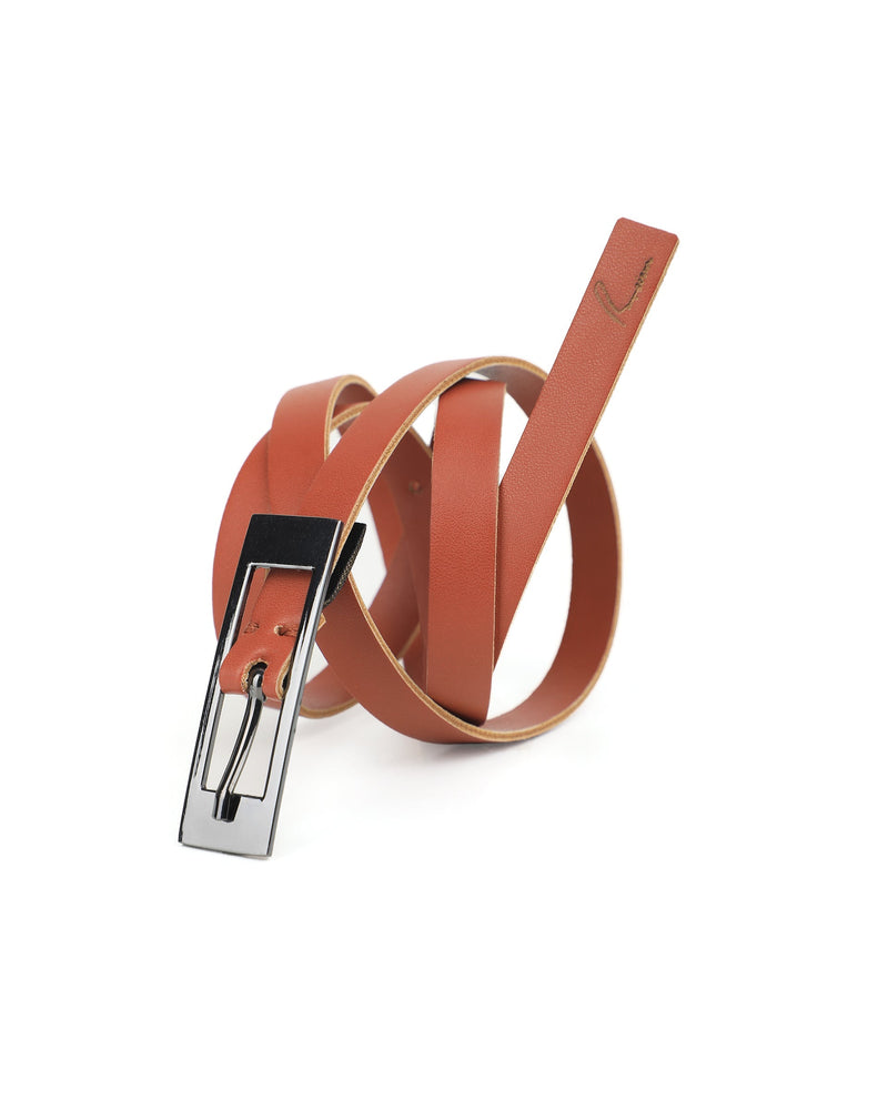 Rareism Women Captcha Light Tan Solid Leather Belt