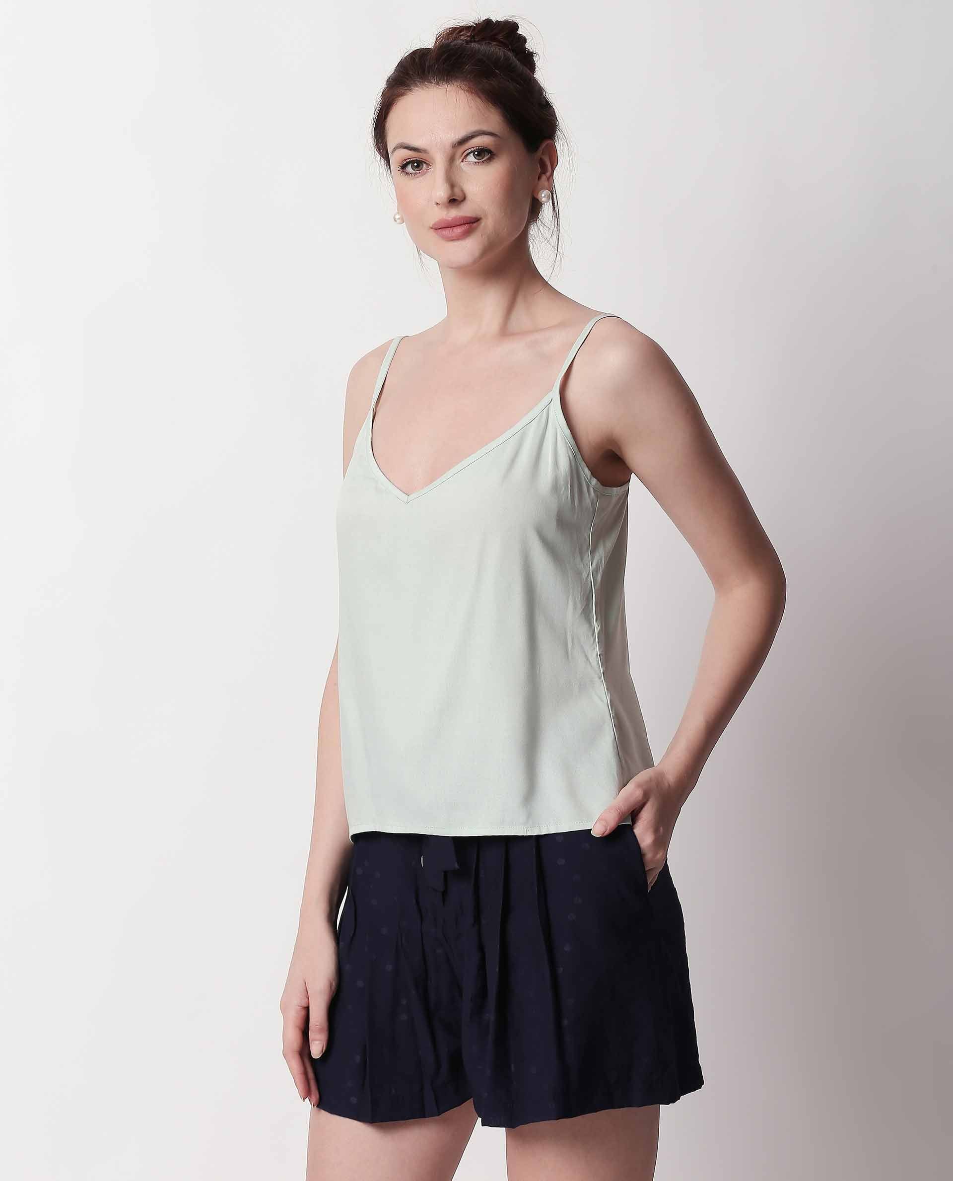 Rareism Women Copper Navy Shorts Solid