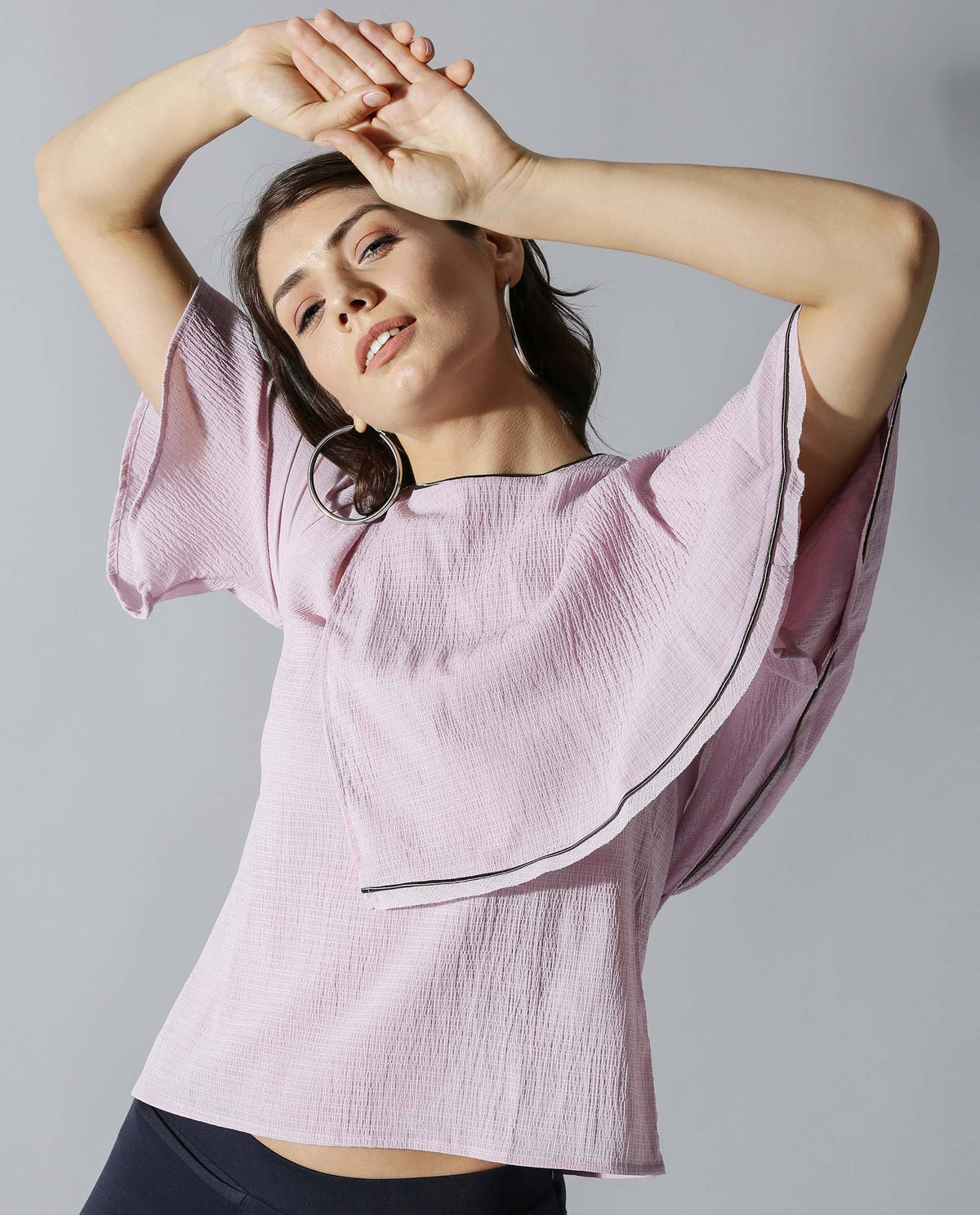 Rareism Women Butter Cup Pink Top Short Sleeves