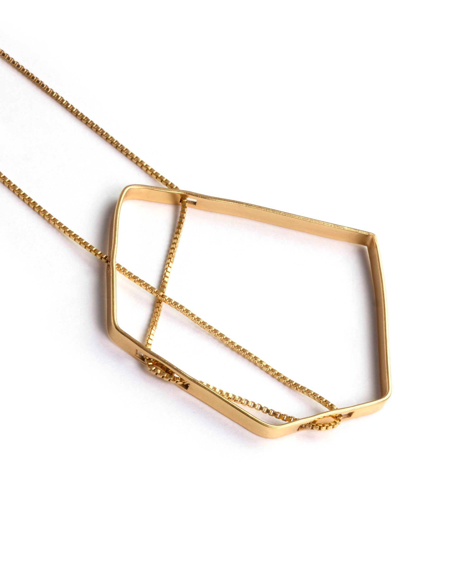Rareism Women Pentagon Gold Necklace