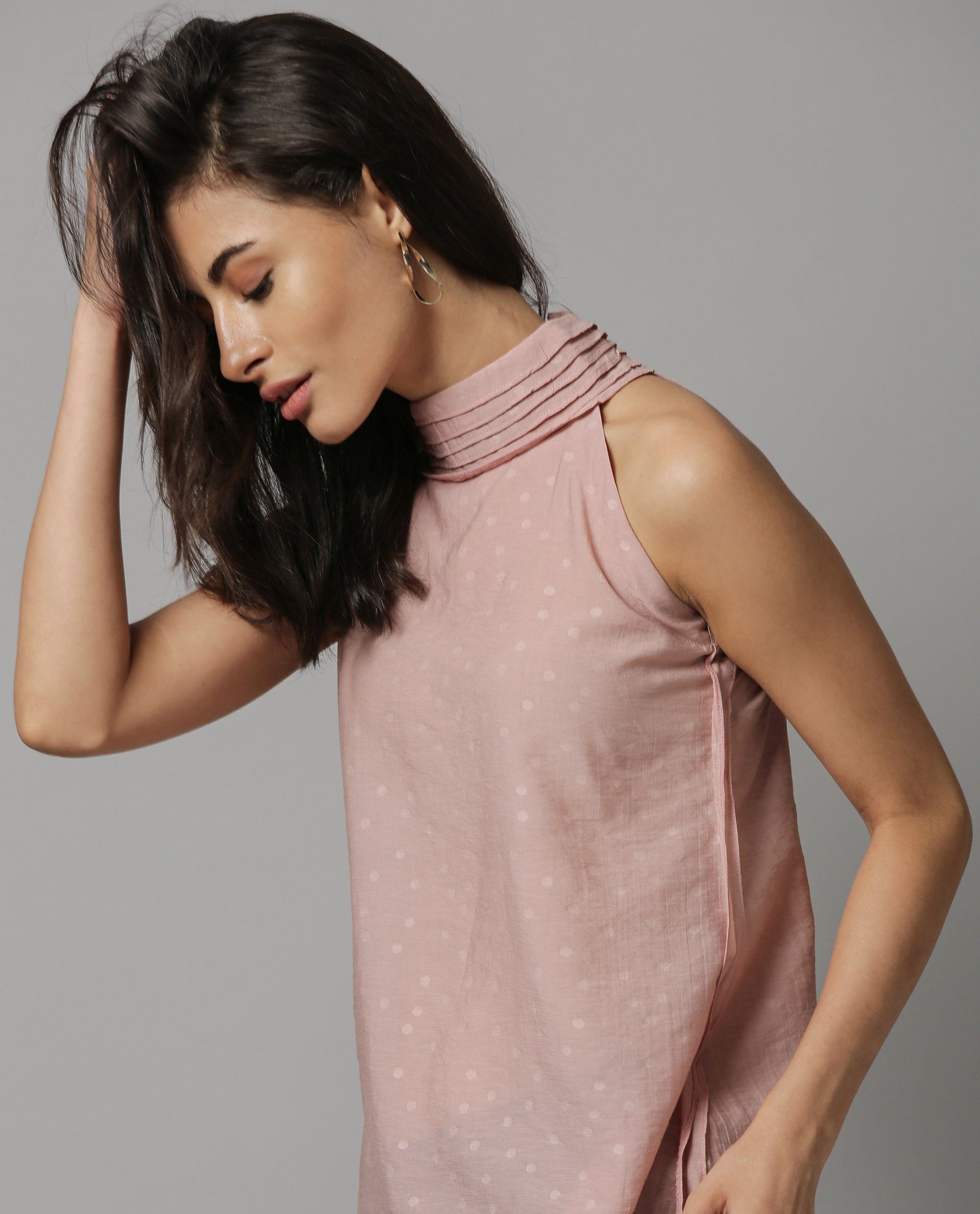 Rareism Women Feather Pink Top Sleeveless
