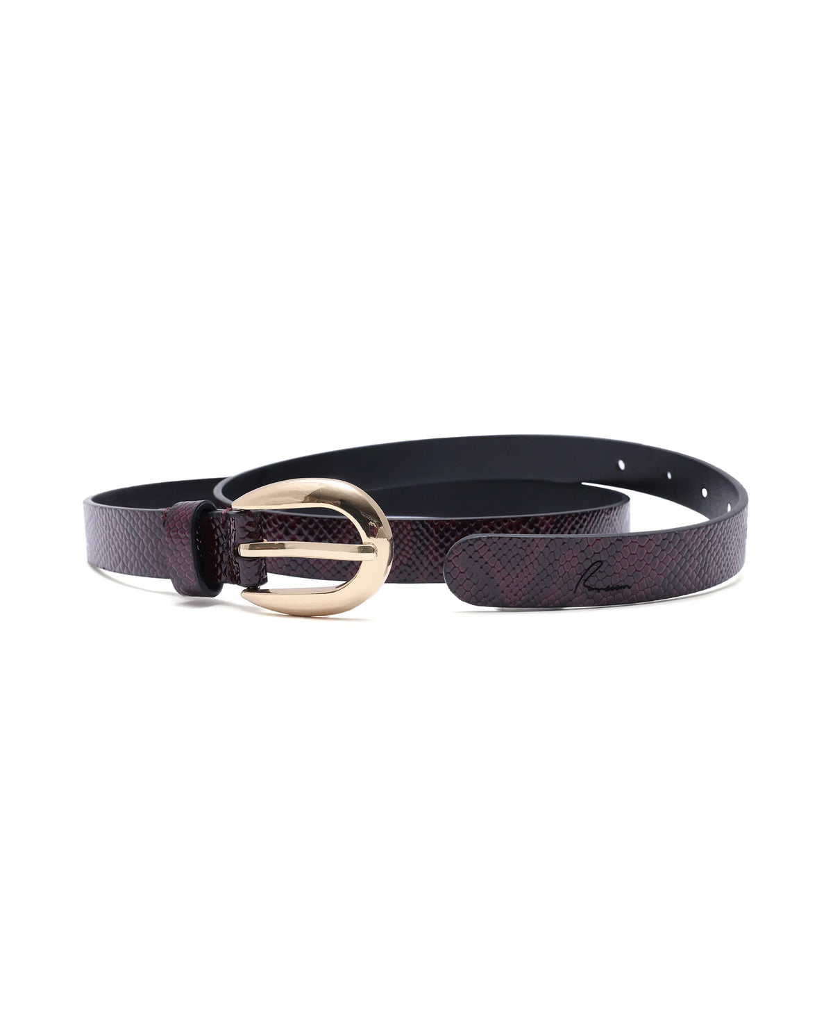 Rareism Women Pine Burgandy Belt