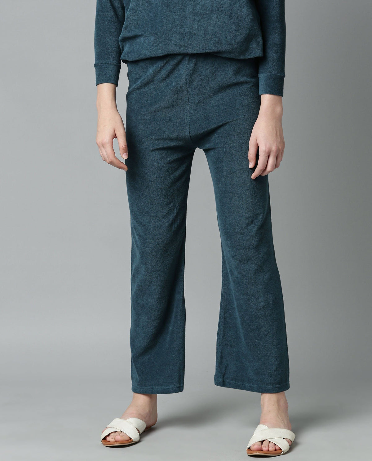 Rareism Women Magica Blue Trousers Knit Fabric Solid