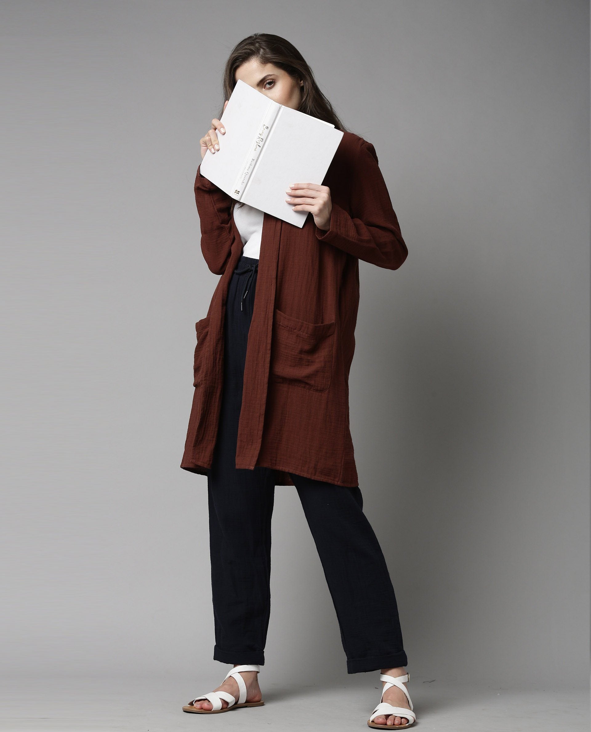 Rareism Women Slop Brown Overlayer Solid