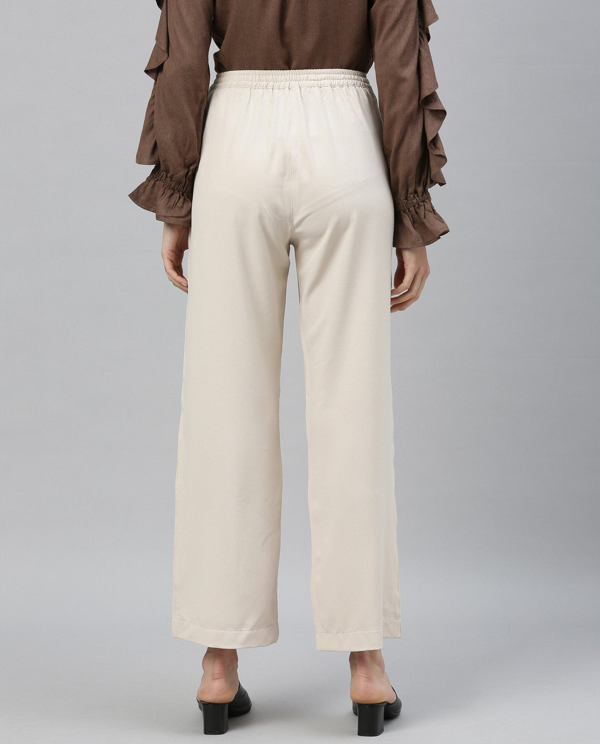 Rareism Women Delta Beige Trousers Solid
