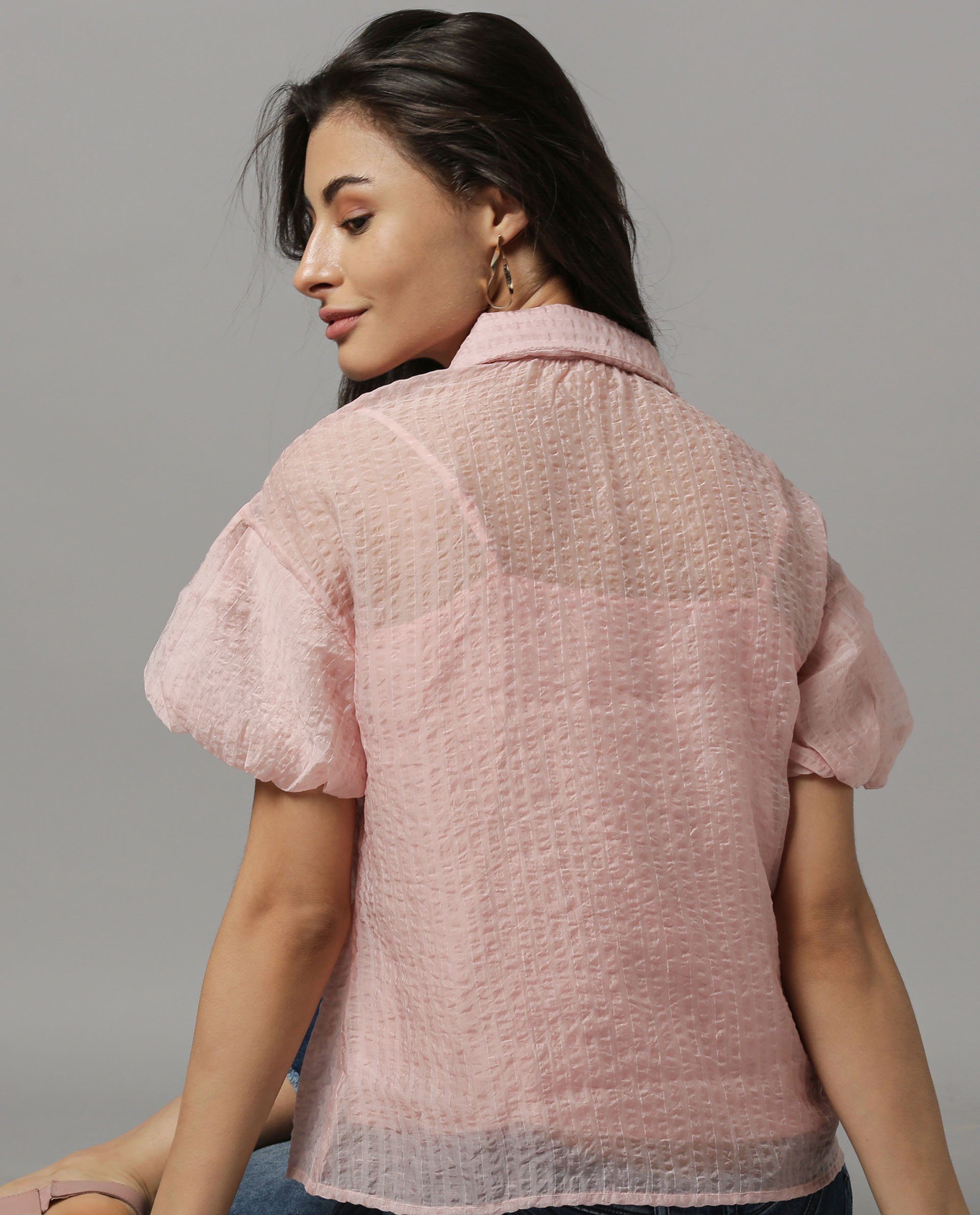 Rareism Women Highness Pink Top Short Sleeves