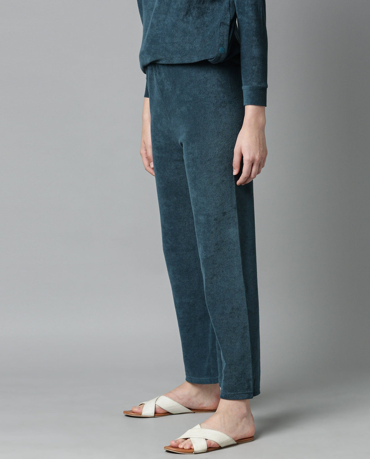 Rareism Women Magica Blue Trousers Knit Fabric Solid