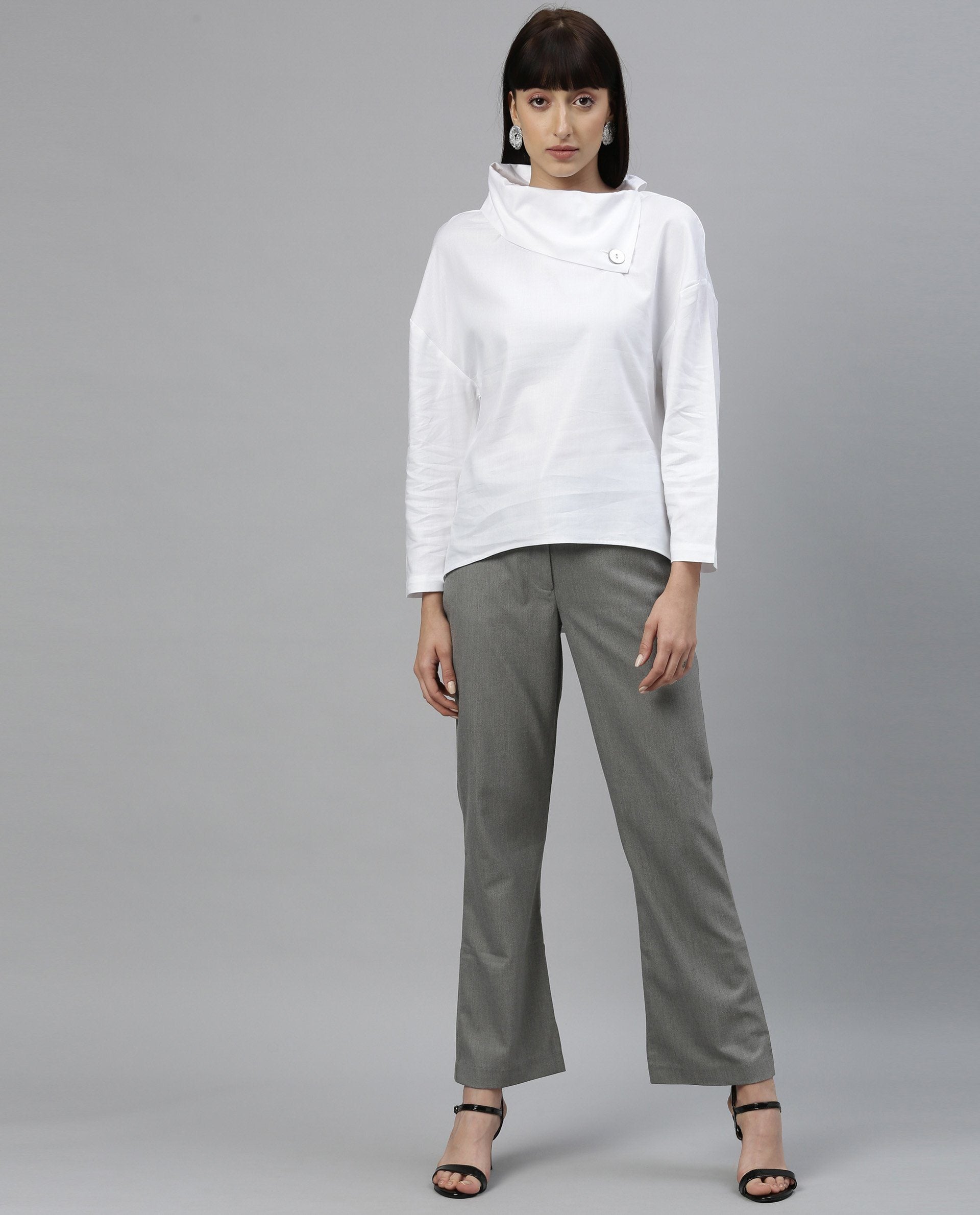 Rareism Women Club Grey Trousers
