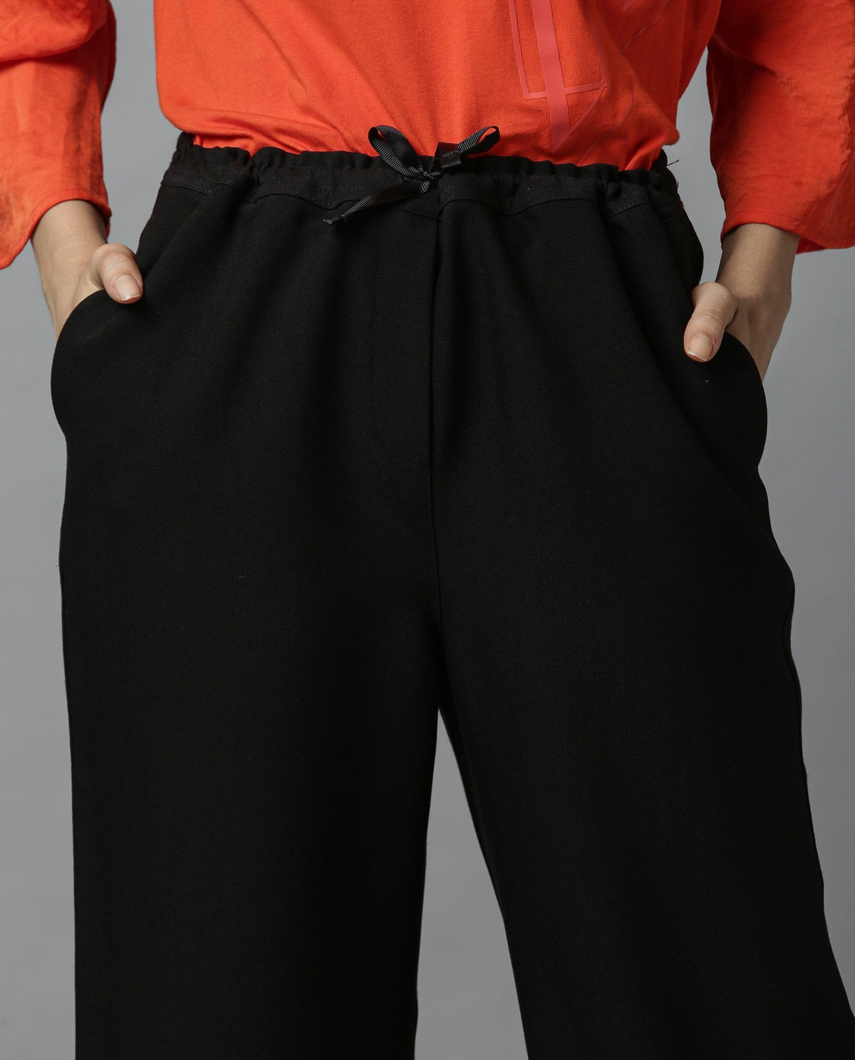 Rareism Women Delta Black Trousers Solid