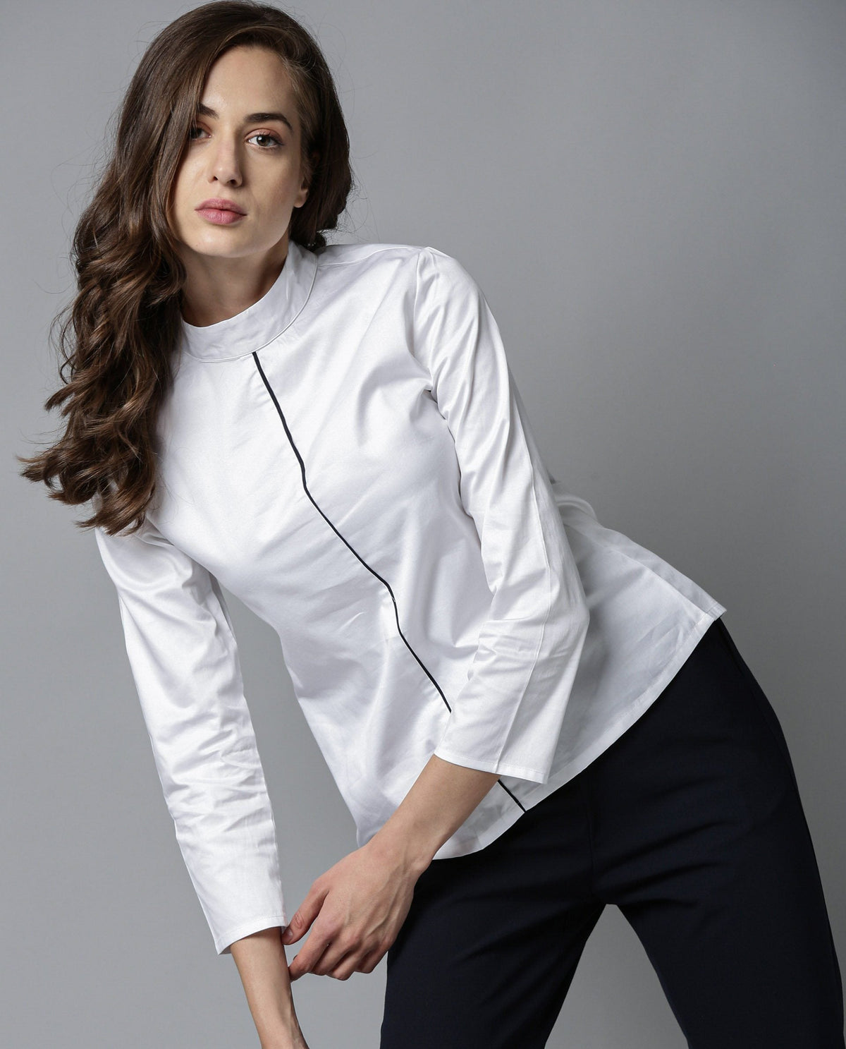 Rareism Women Tappy White Top Full Sleeves Solid