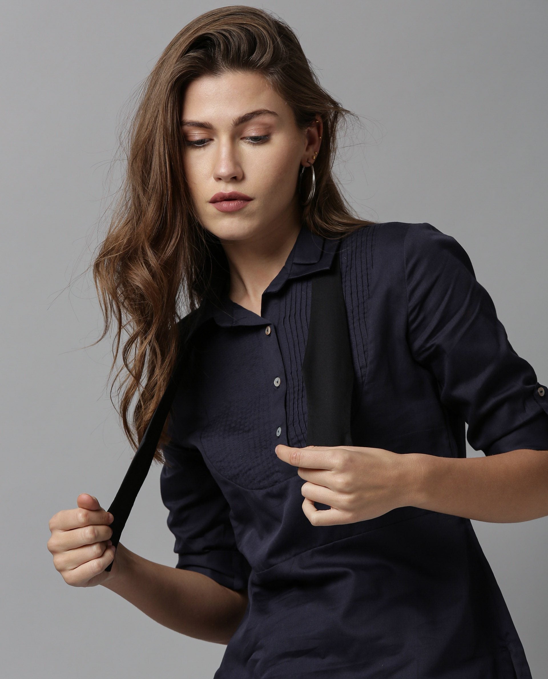 Rareism Women Oscar Navy Top Full Sleeves