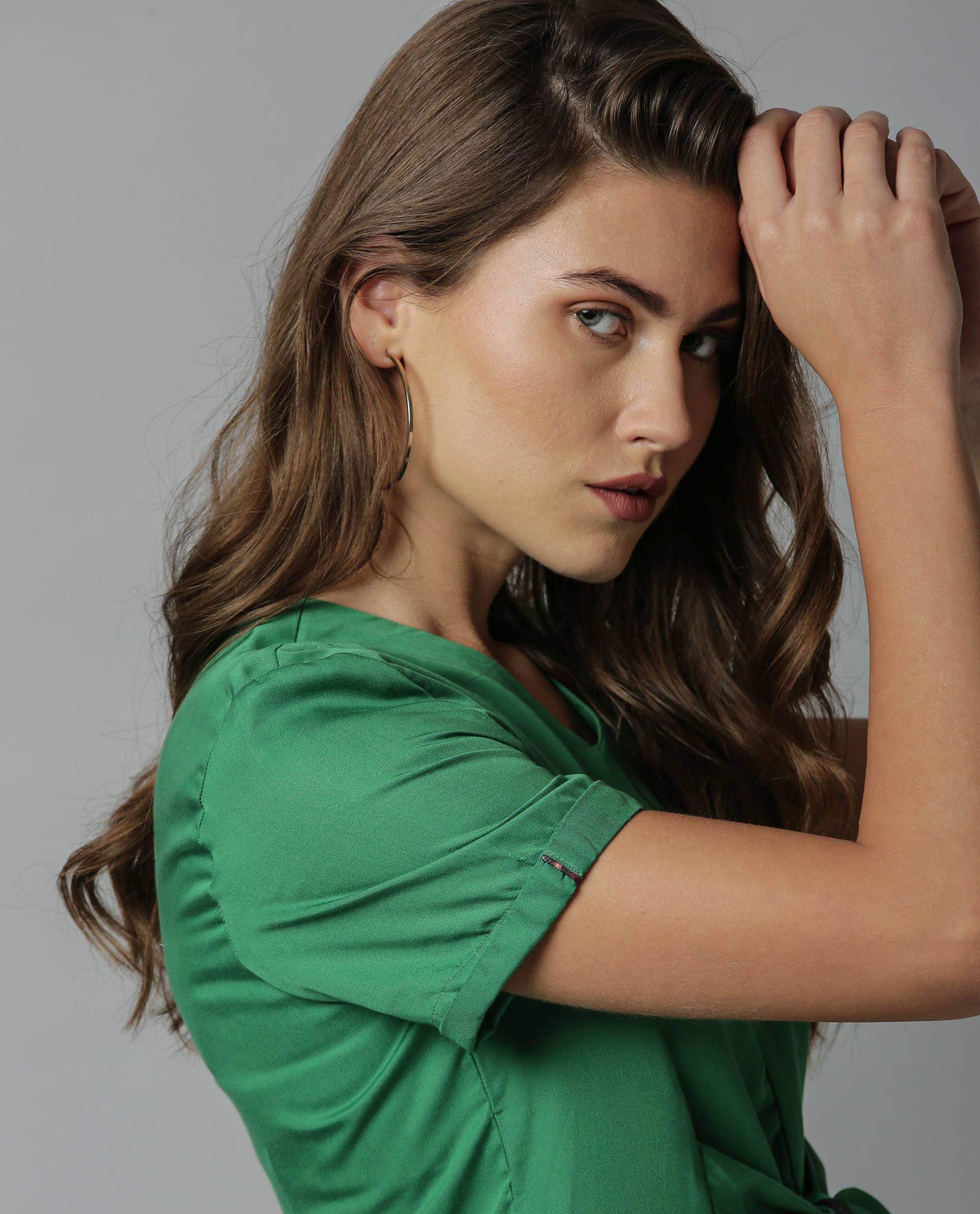 Rareism Women Apt Green Jumpsuit Short Sleeves
