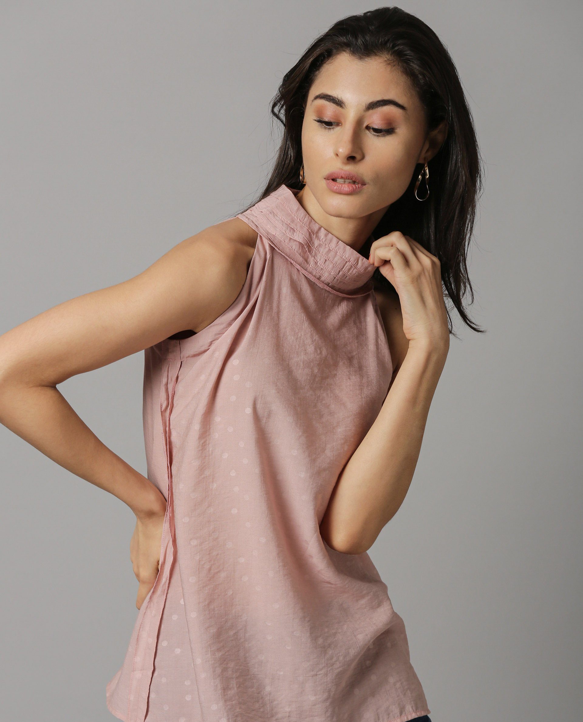Rareism Women Feather Pink Top Sleeveless